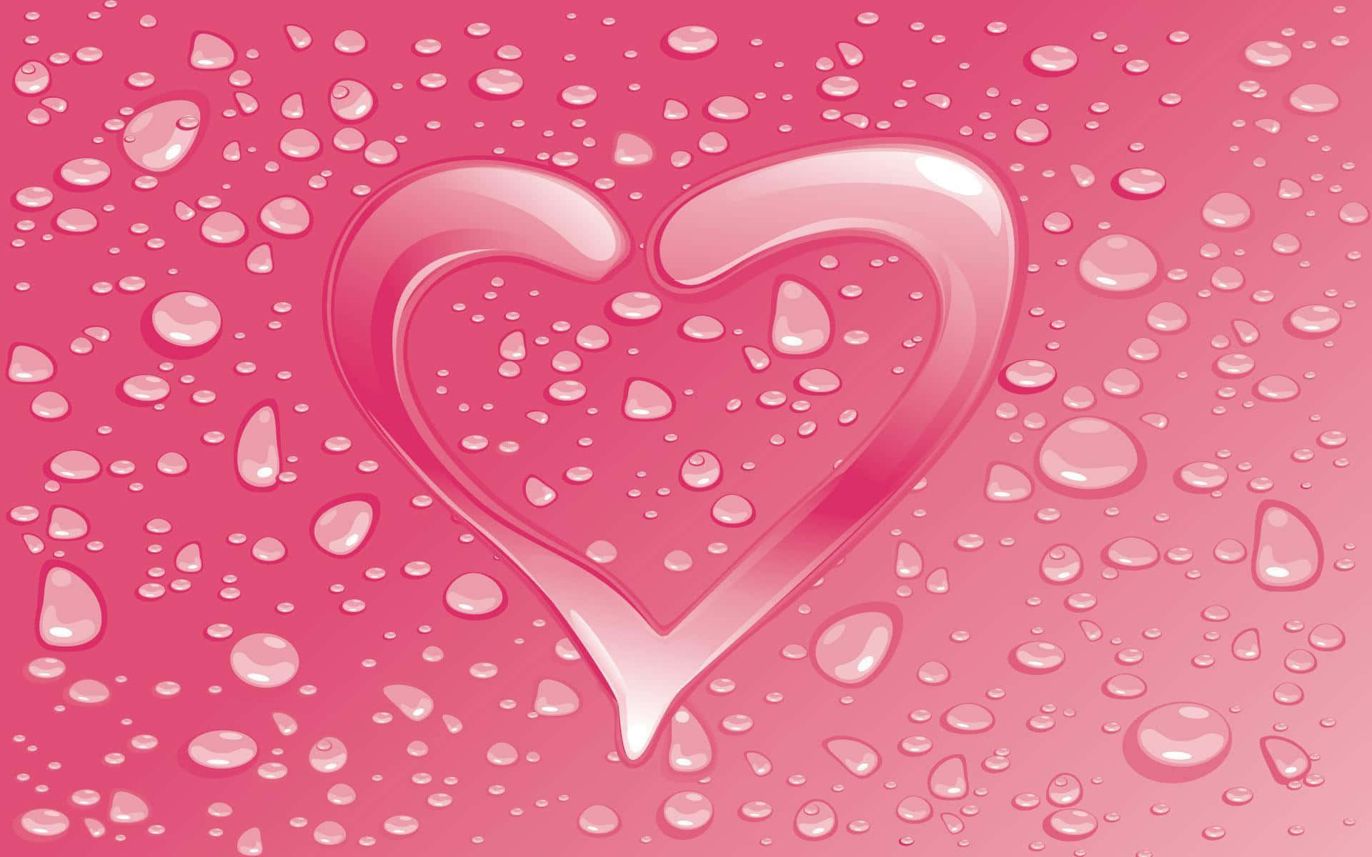 heart shape, glossy, water droplets, Full HD Desktop Wallpaper