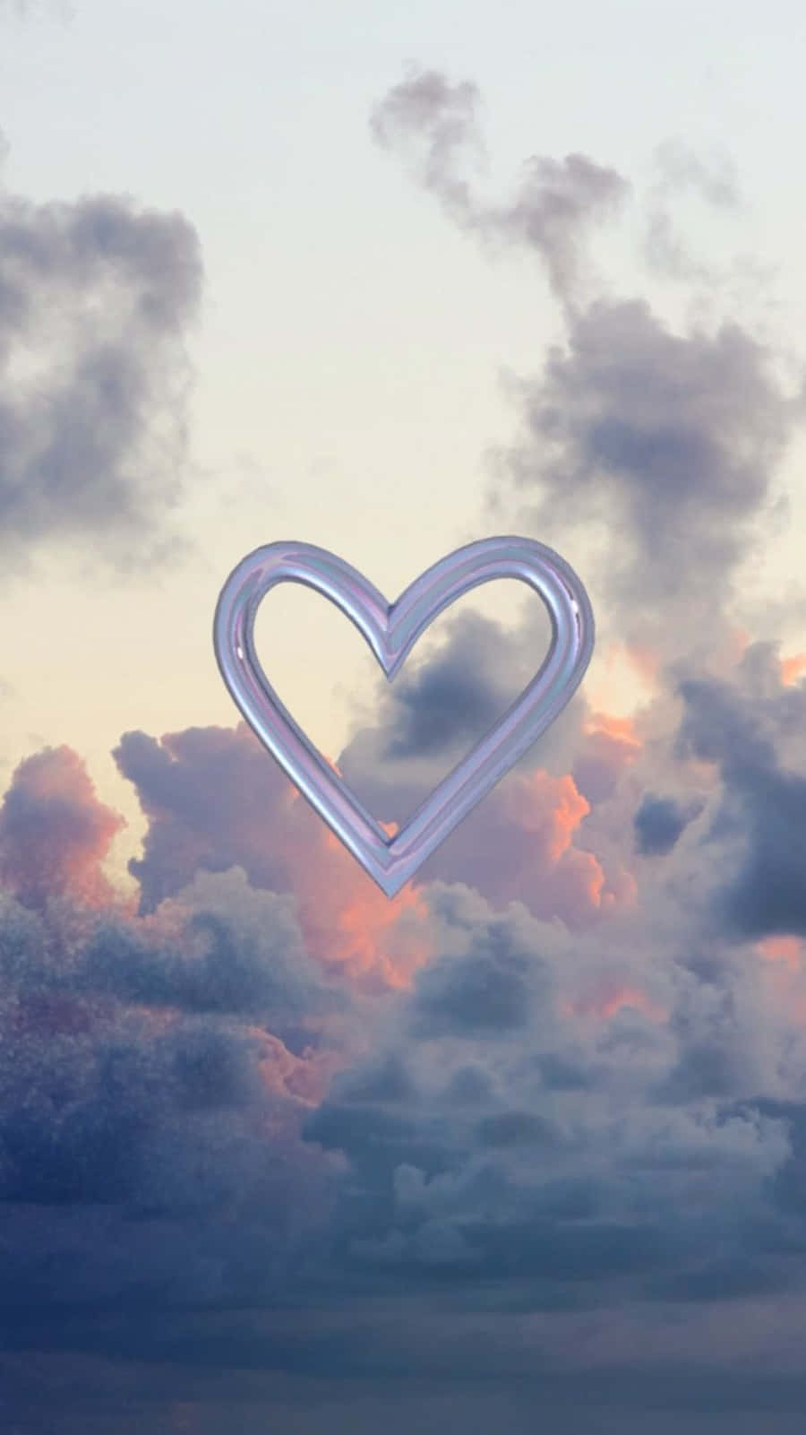 Heart Shape, twilight sky, soft pinks, HD Phone Wallpaper
