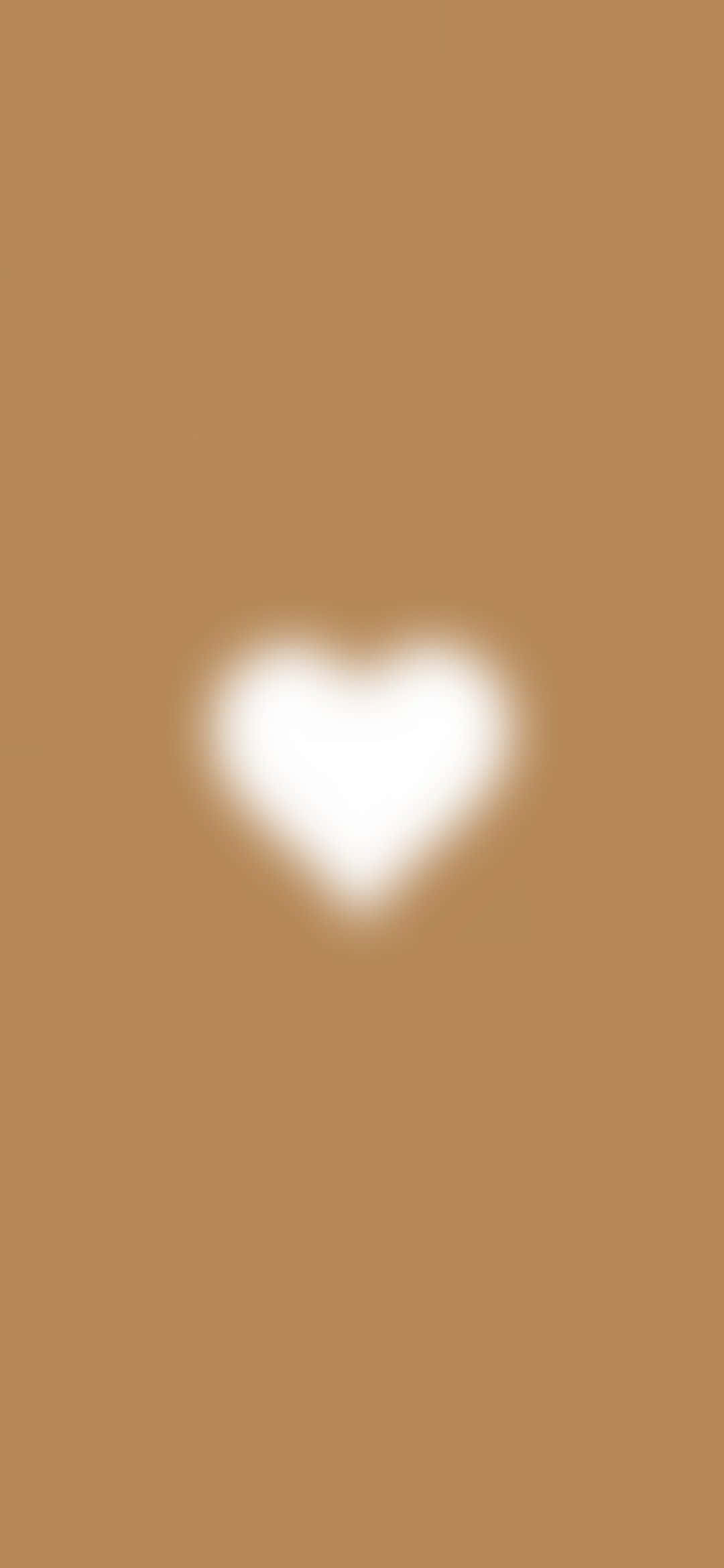abstract blurry heart shaped light, soft glowing white heart, warm brown background, Full HD Phone Wallpaper
