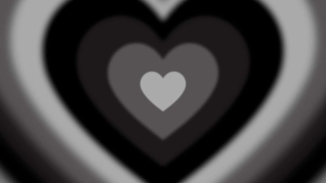 abstract heart aura background, concentric hearts, black and white pattern, HD Desktop Wallpaper