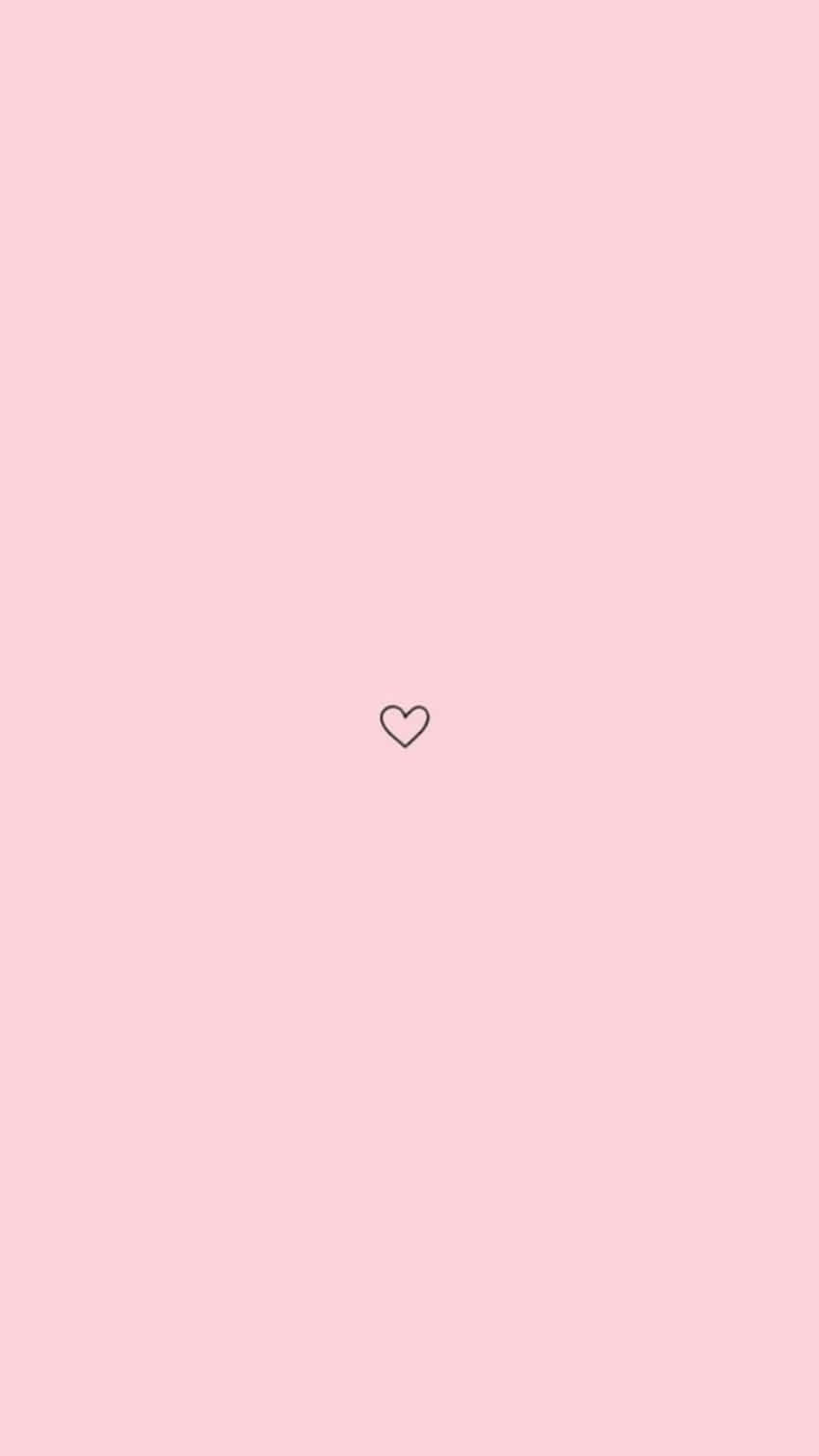Simple Pink, little heart, minimalist heart outline, HD Phone Wallpaper