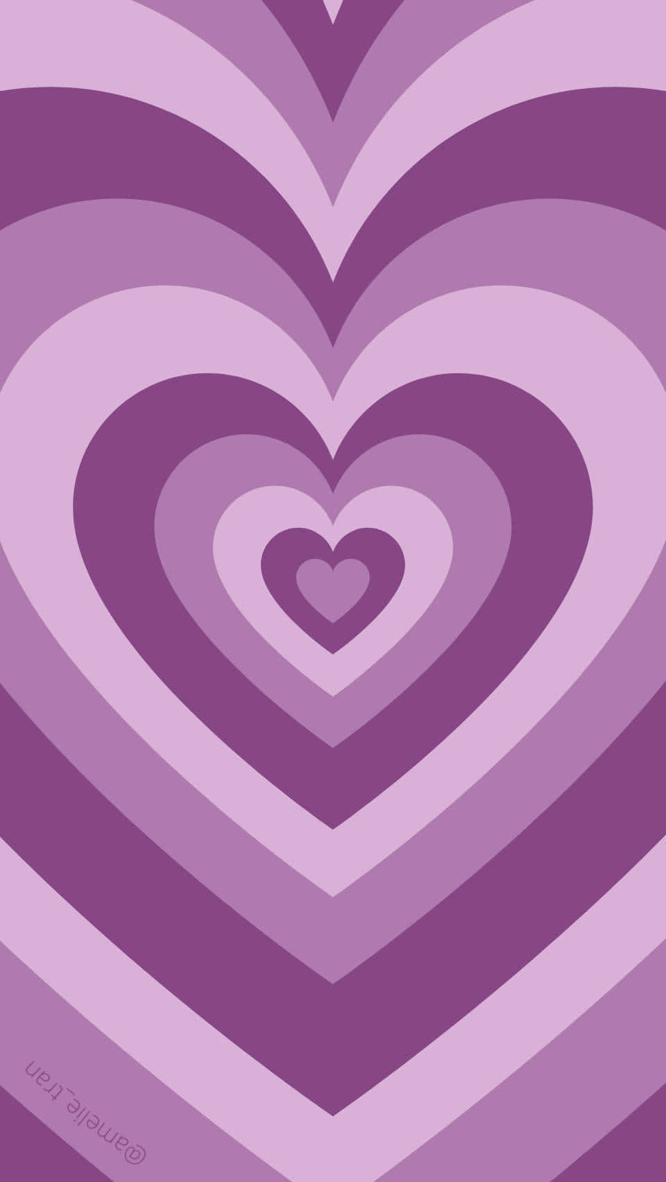 concentric purple heart, gradient purples, retro wallpaper, HD Phone Wallpaper