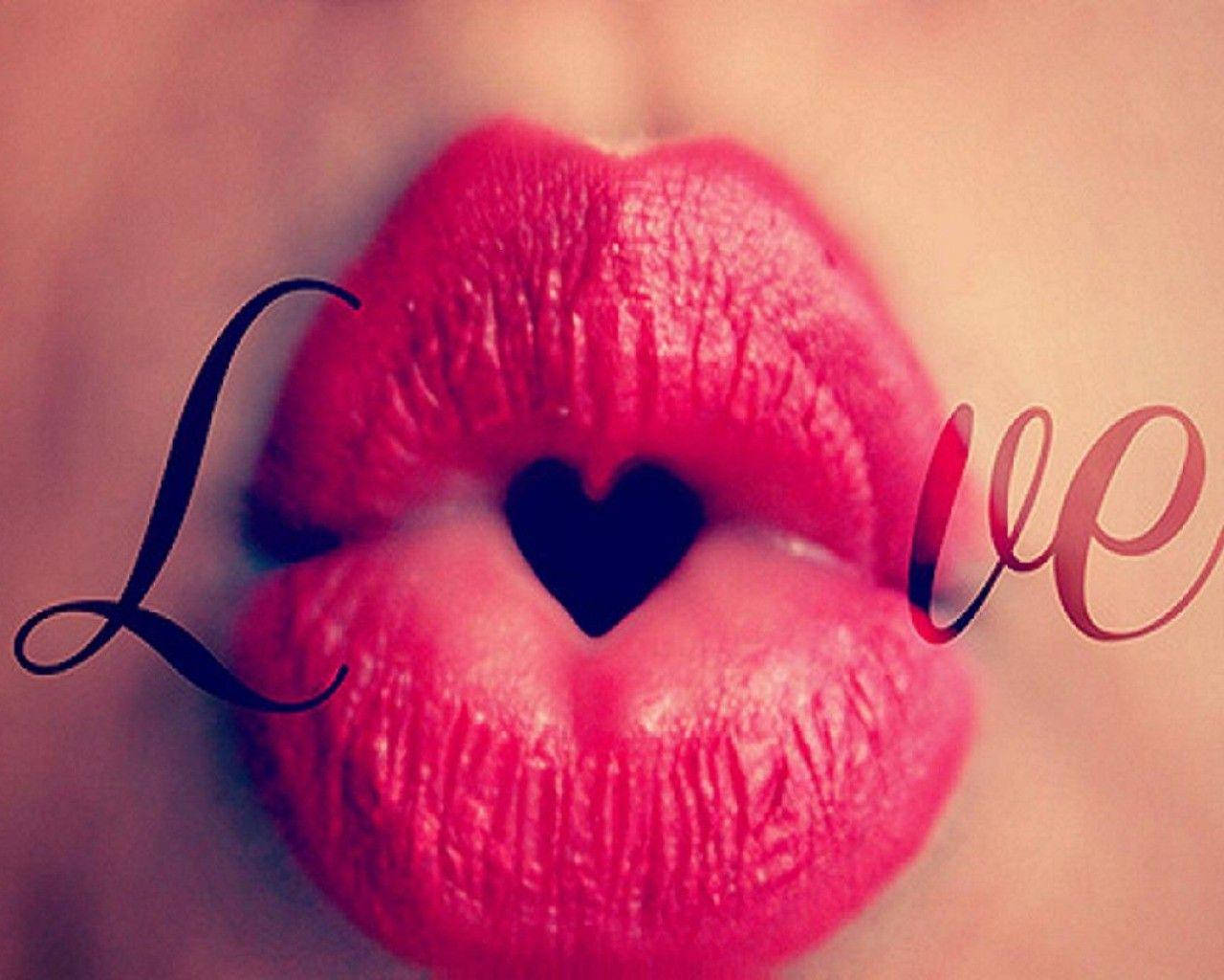 WhatsApp DP, heart shape, glossy pink lips, HD Desktop Wallpaper