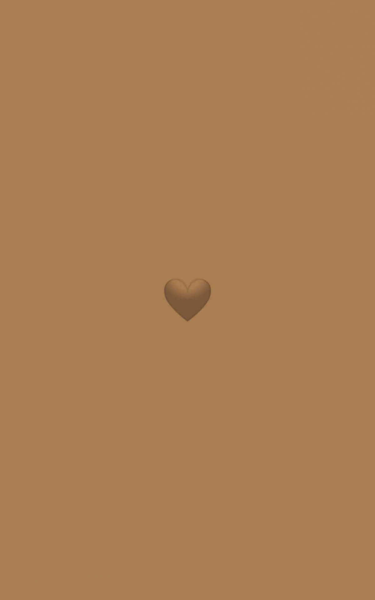 minimalist brown aesthetic, heart, tan background, Full HD Phone Wallpaper