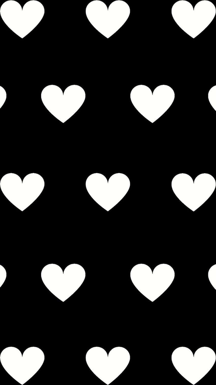 black white heart iphone, white heart shapes, grid, HD Phone Wallpaper