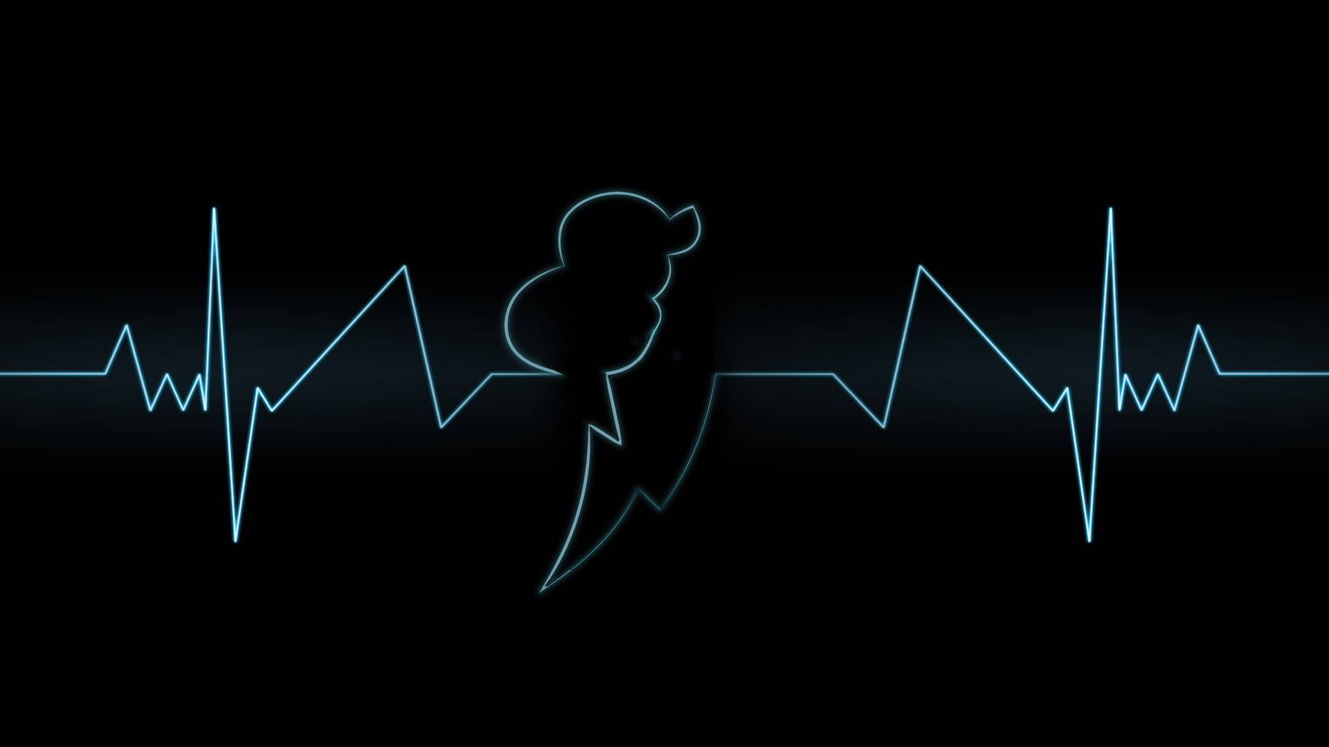 Wonderful Heartbeat Fast Lines, glowing blue heartbeat line, stylized human silhouette, Full HD Desktop Wallpaper