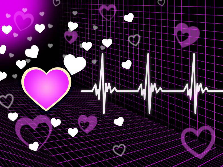 purple, white, heartbeat line, SD Desktop Wallpaper