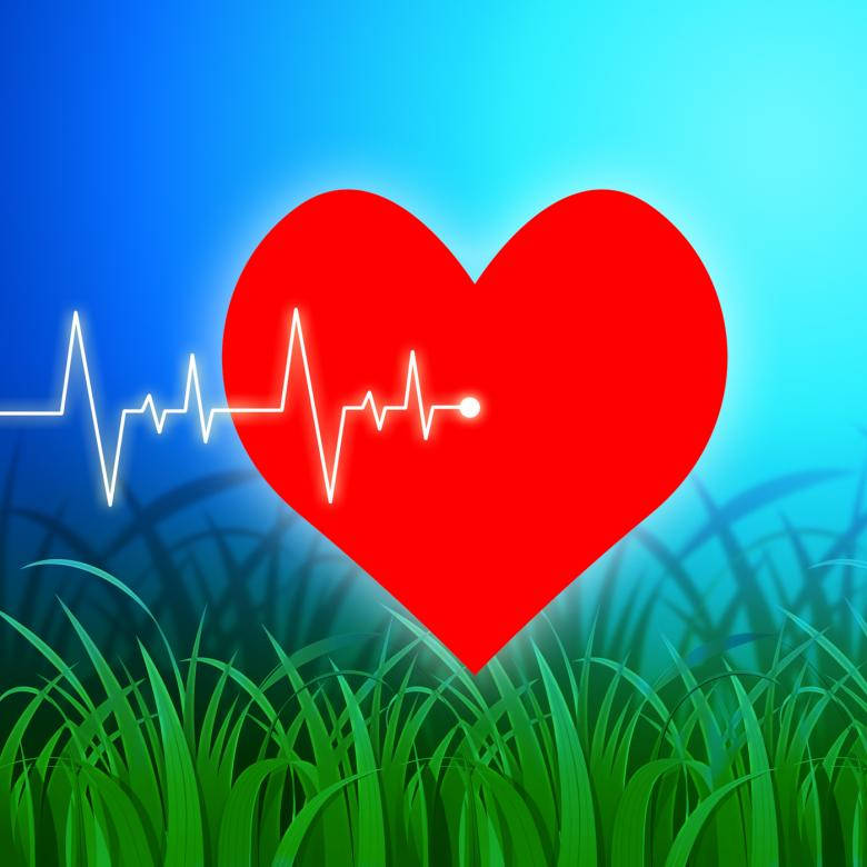 Valentine Heartbeat Pattern, glowing red heart, white heartbeat line, SD Desktop Wallpaper