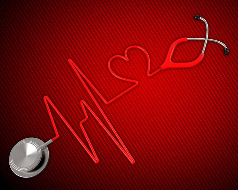 Heartbeat, stethoscope, red, SD Desktop Wallpaper