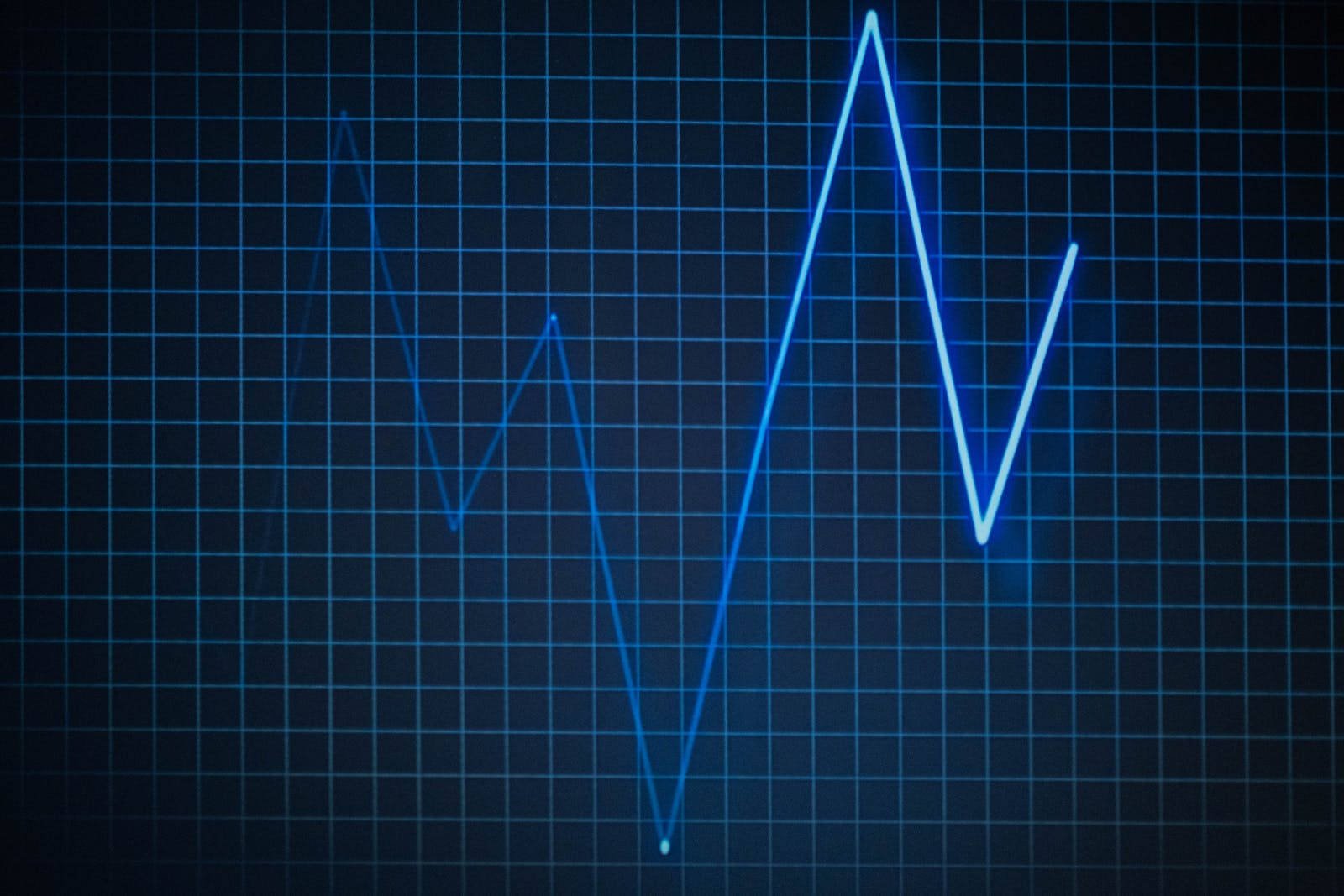 glowing blue, electrocardiogram line, pulses rhythmically, HD Desktop Wallpaper