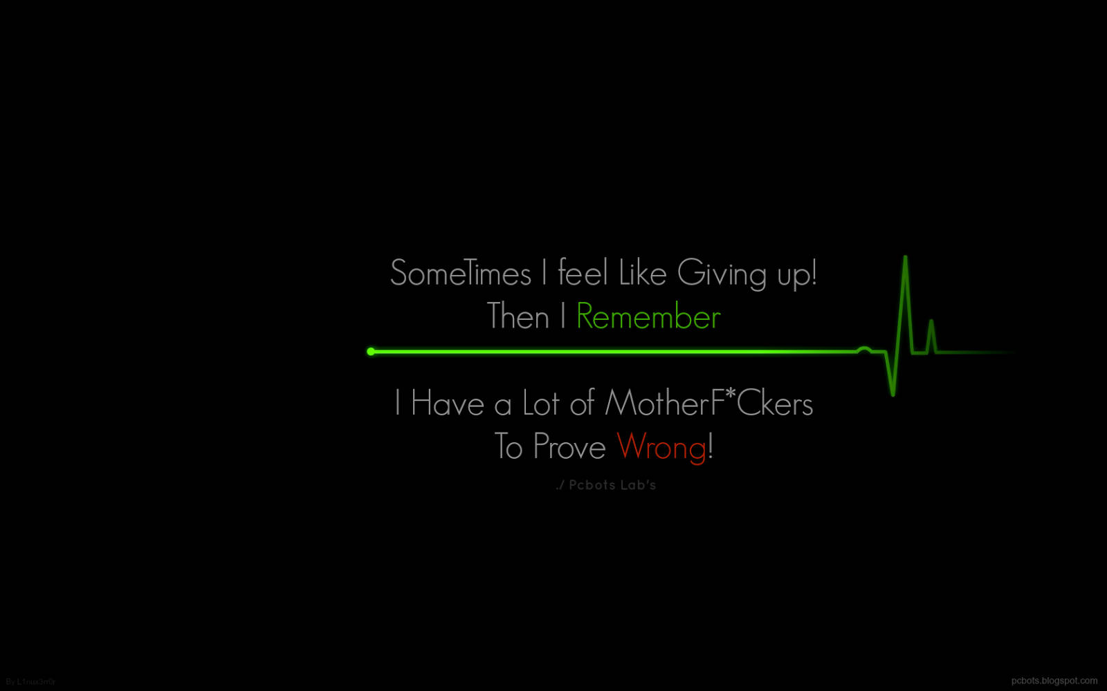 hacker heartbeat quote, black background, glowing green heartbeat line, HD Desktop Wallpaper