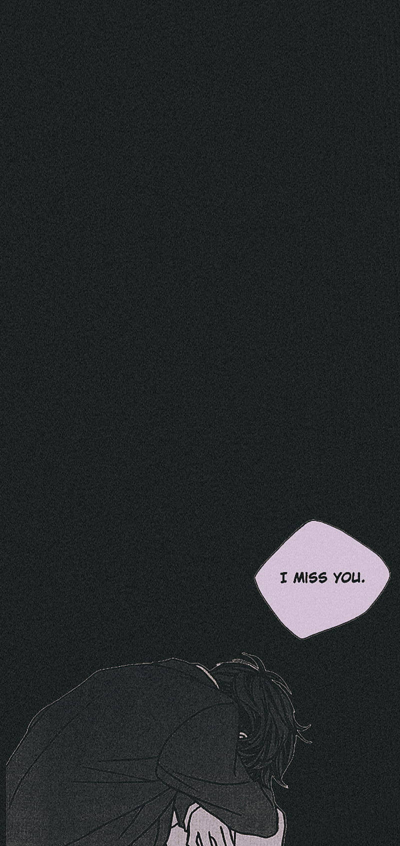 sad anime phone, dark hair, black background, HD Phone Wallpaper