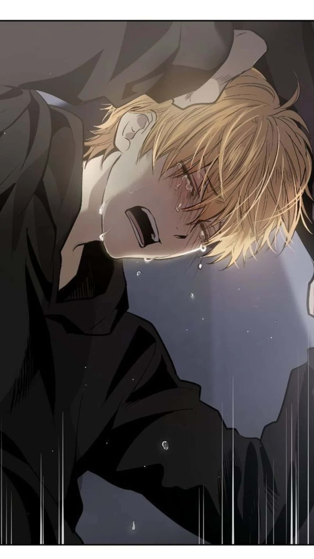 Heartbreak Anime, blonde anime boy, tears streaming down his face, Full HD Phone Wallpaper
