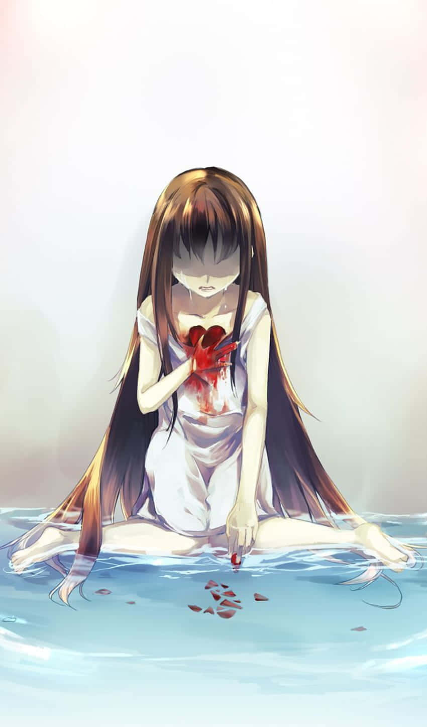 Heartbreak Anime, anime girl, long brown hair, HD Phone Wallpaper