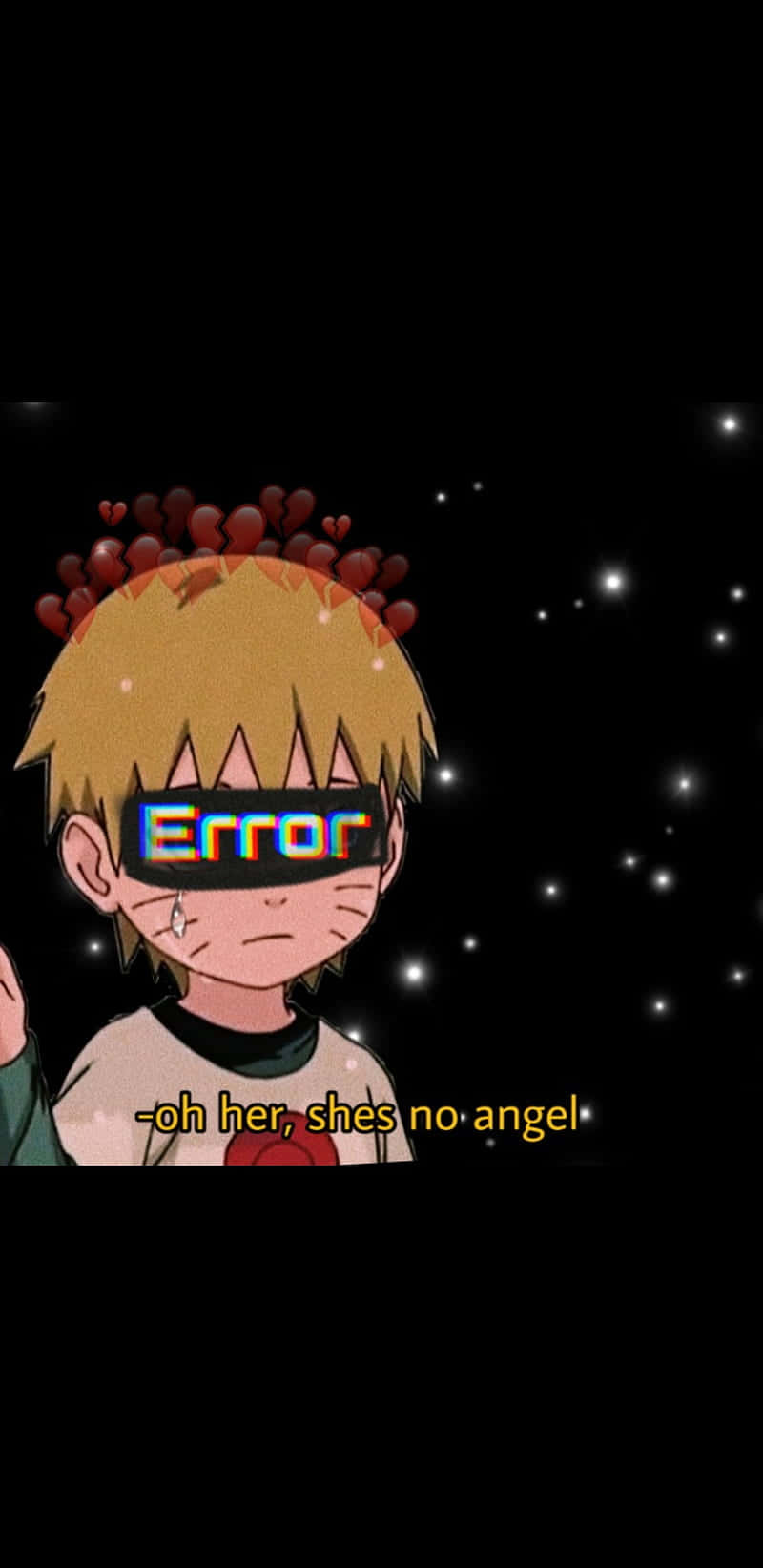 Heartbreak Anime, blonde hair, glitching Error text, HD Phone Wallpaper