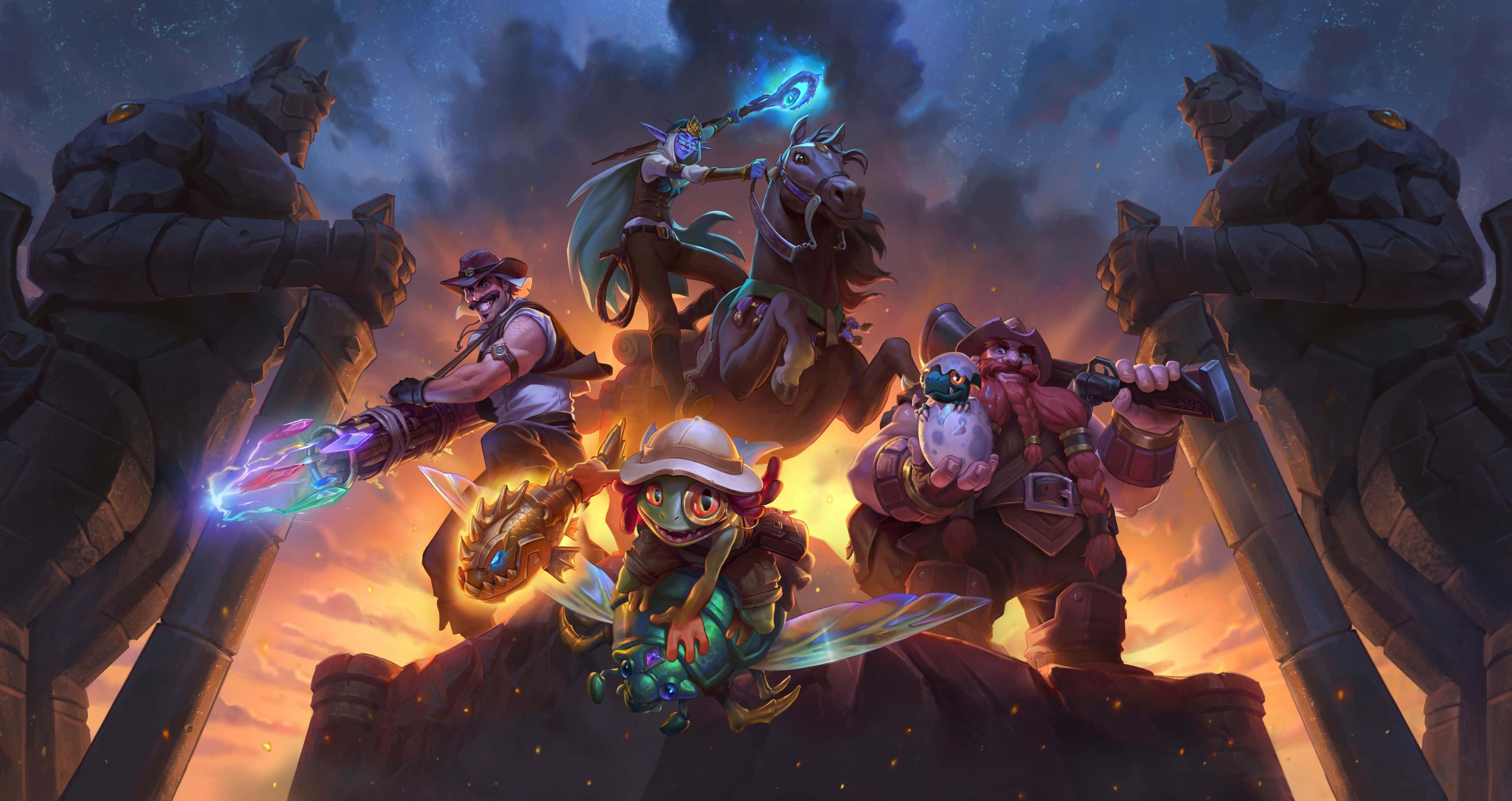 Hearthstone Desktop, mountain, cliff, 4K Desktop Wallpaper