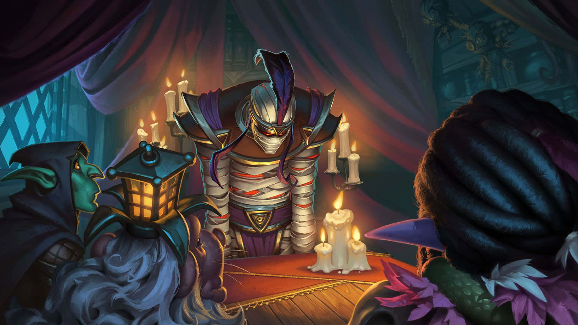 Hearthstone Desktop, mummy warrior, ornate armor, Full HD Desktop Wallpaper
