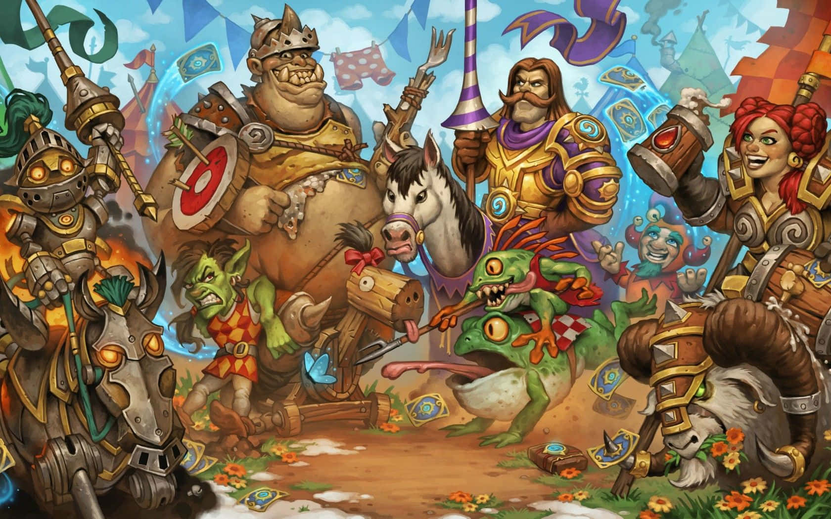 Hearthstone, armored warriors, goblins, HD Desktop Wallpaper