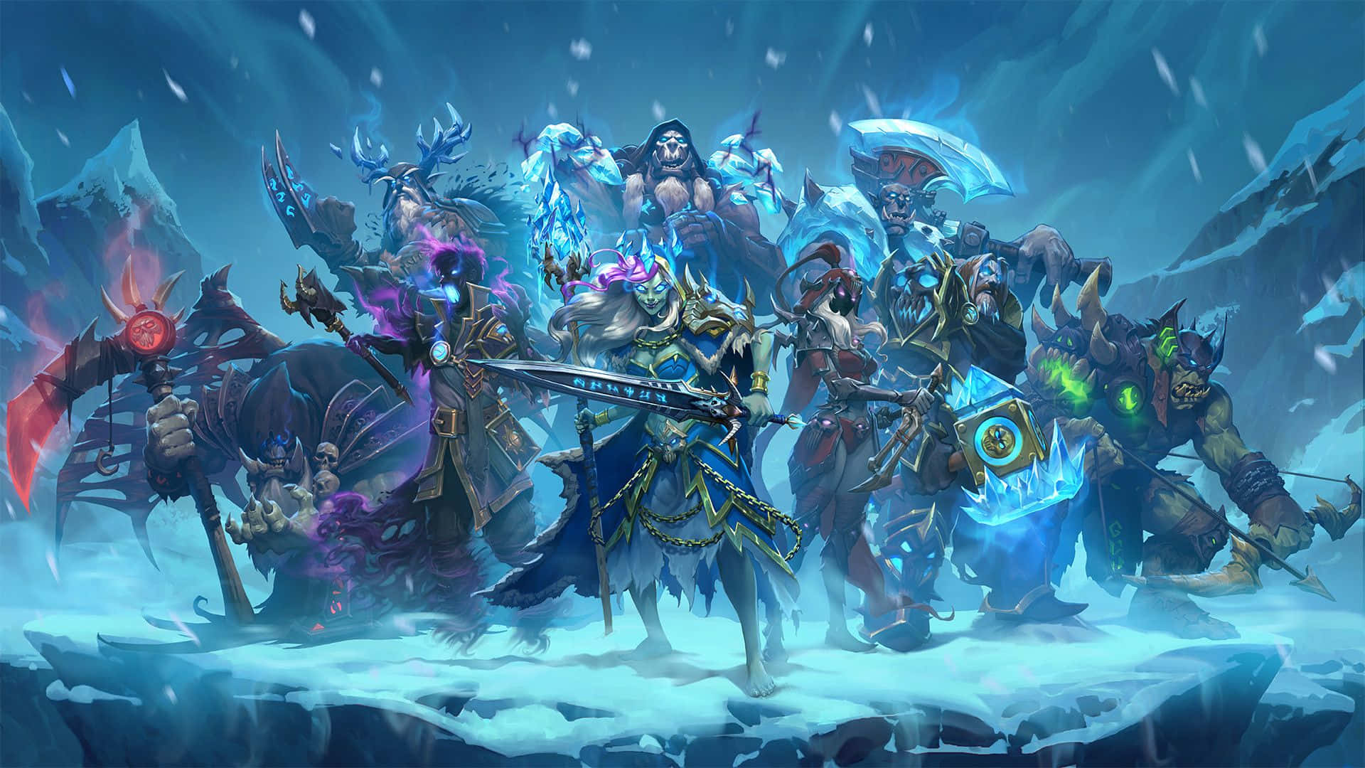 Hearthstone, fantasy warriors, glowing weapons, Full HD Desktop Wallpaper