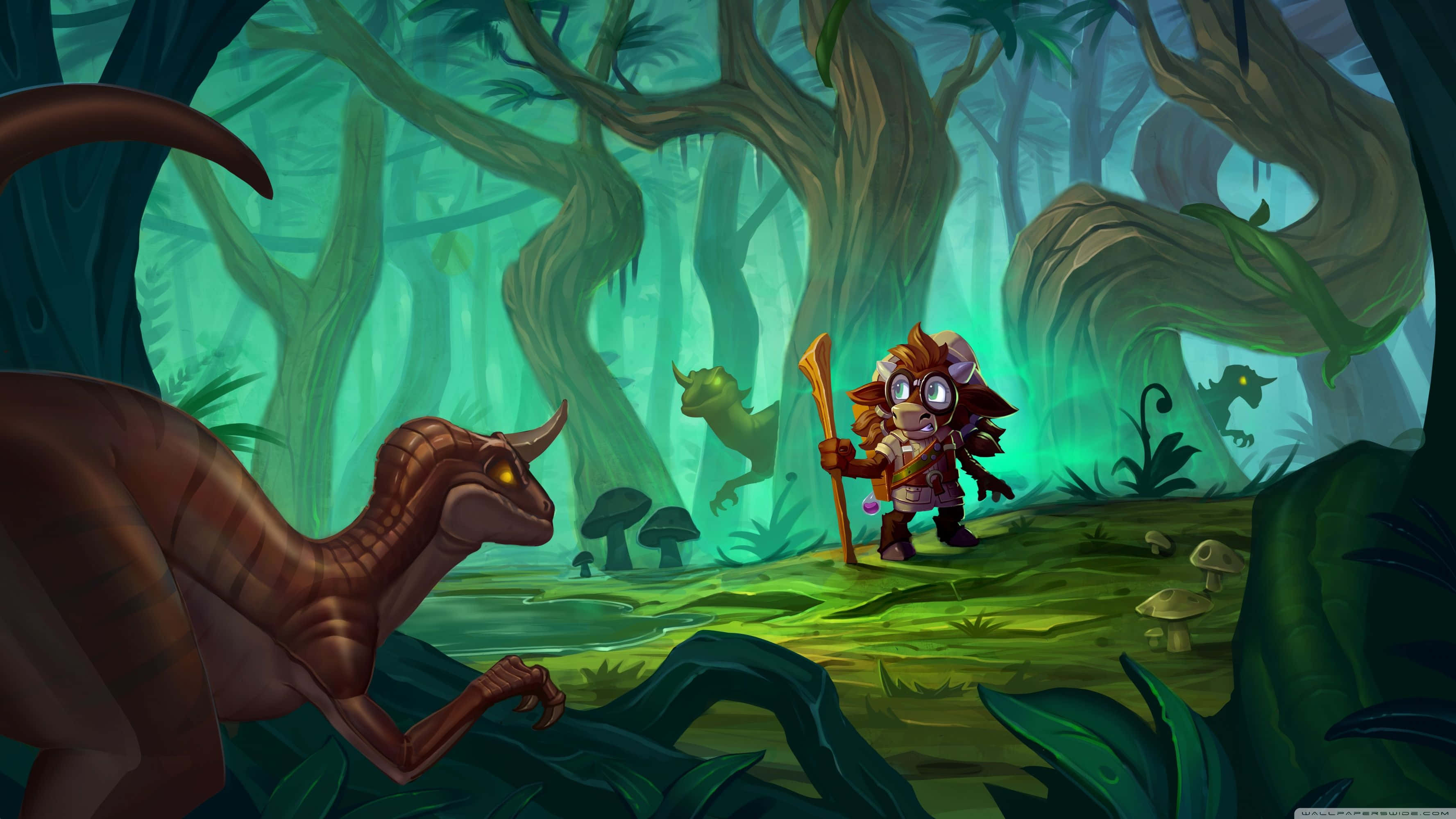 Hearthstone, cartoon adventurer, staff, 2K Desktop Wallpaper