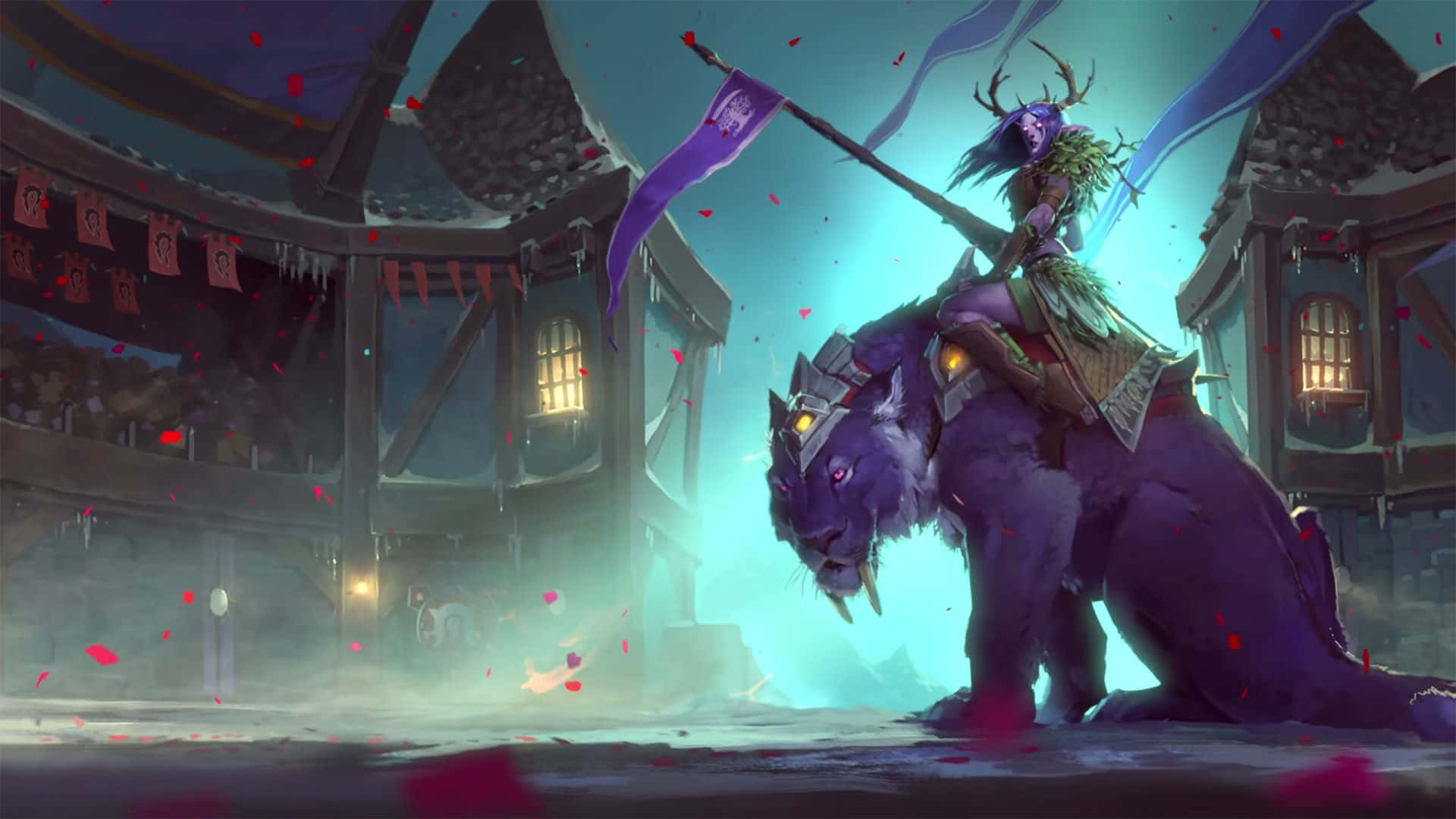 Hearthstone Desktop, fantasy warrior, antlers, Full HD Desktop Wallpaper
