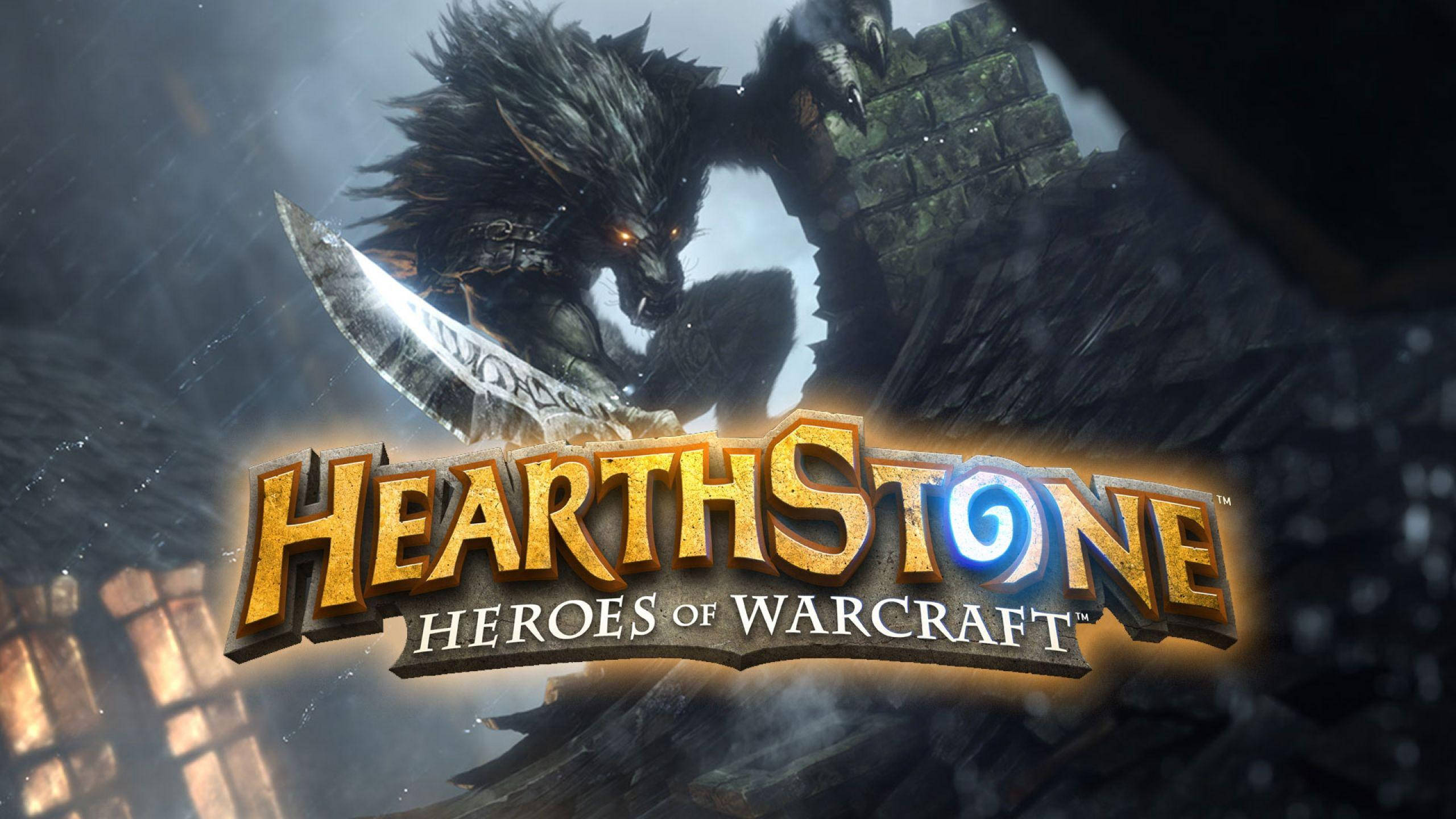 Hearthstone, weaponized werewolf, glowing eyes, 2K Desktop Wallpaper