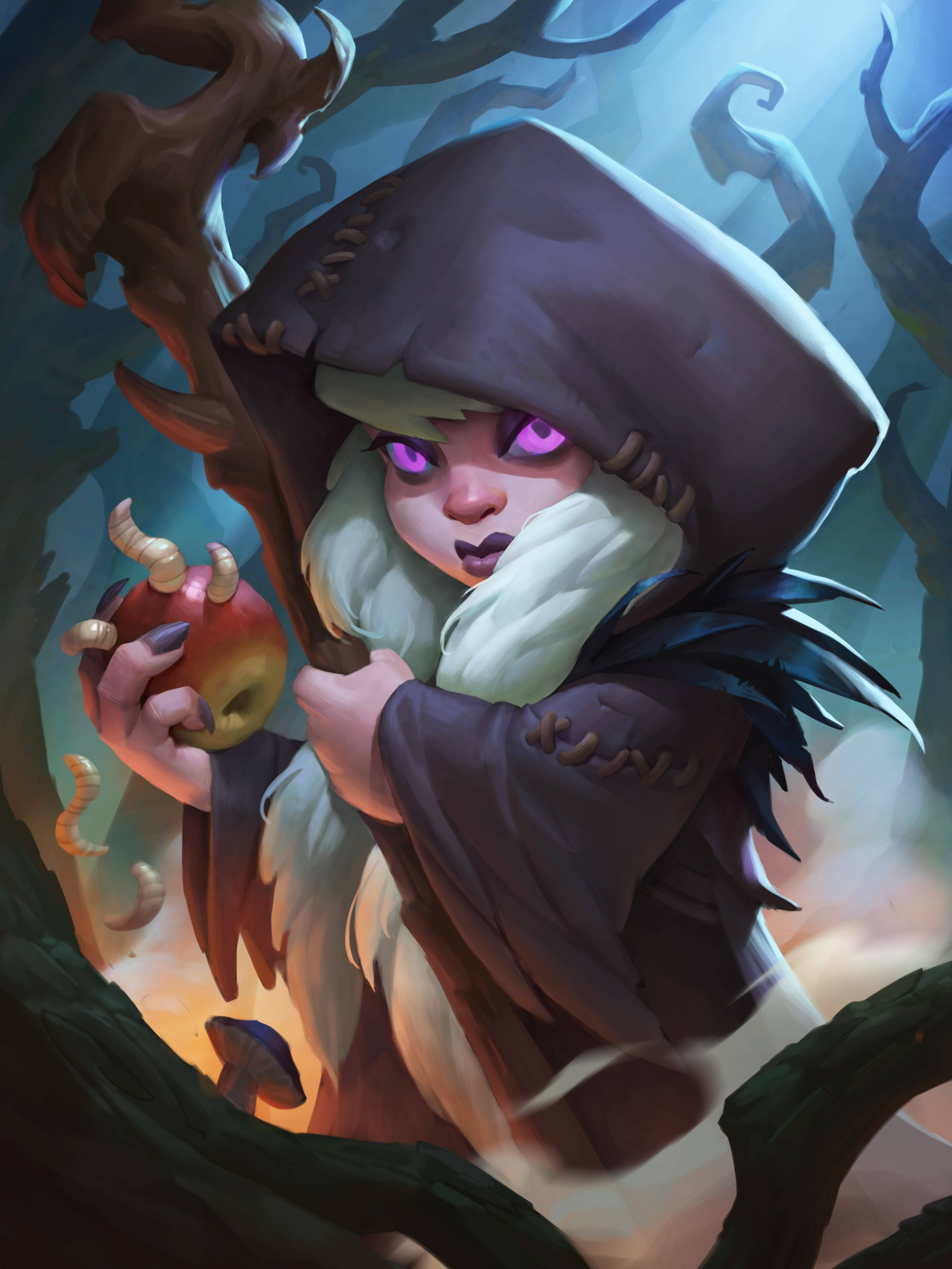 Hearthstone, phone gnome, witch, 4K Phone Wallpaper