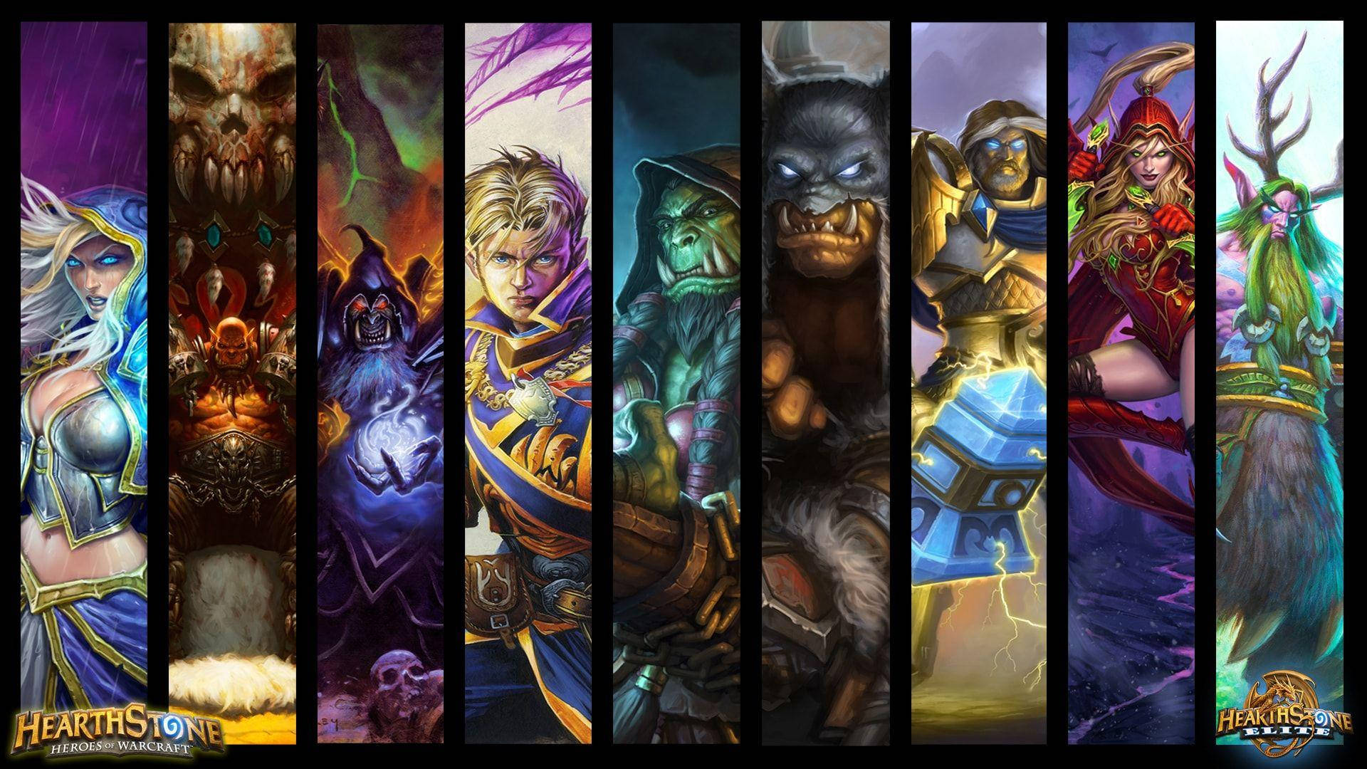 Hearthstone, Original Classes, fantasy characters, Full HD Desktop Wallpaper