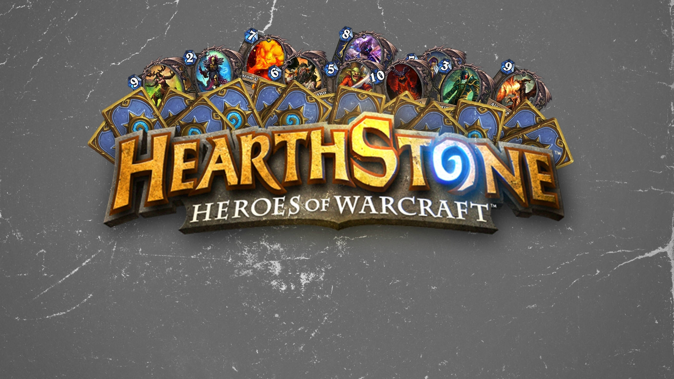 Hearthstone, Hearthstone logo, colorful game cards, 2K Desktop Wallpaper