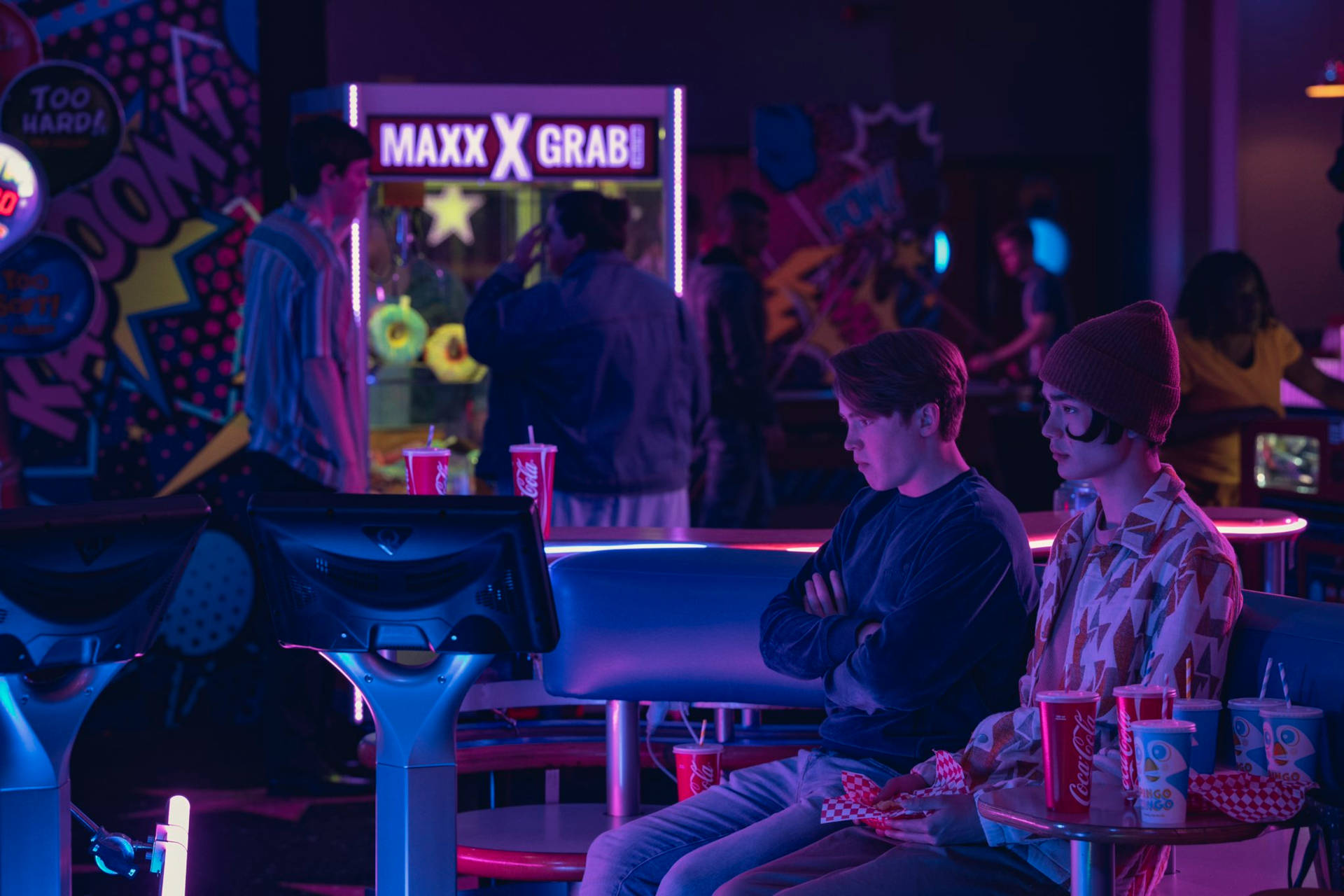 Heartstopper, awkward arcade, neon machines, Full HD Desktop Wallpaper