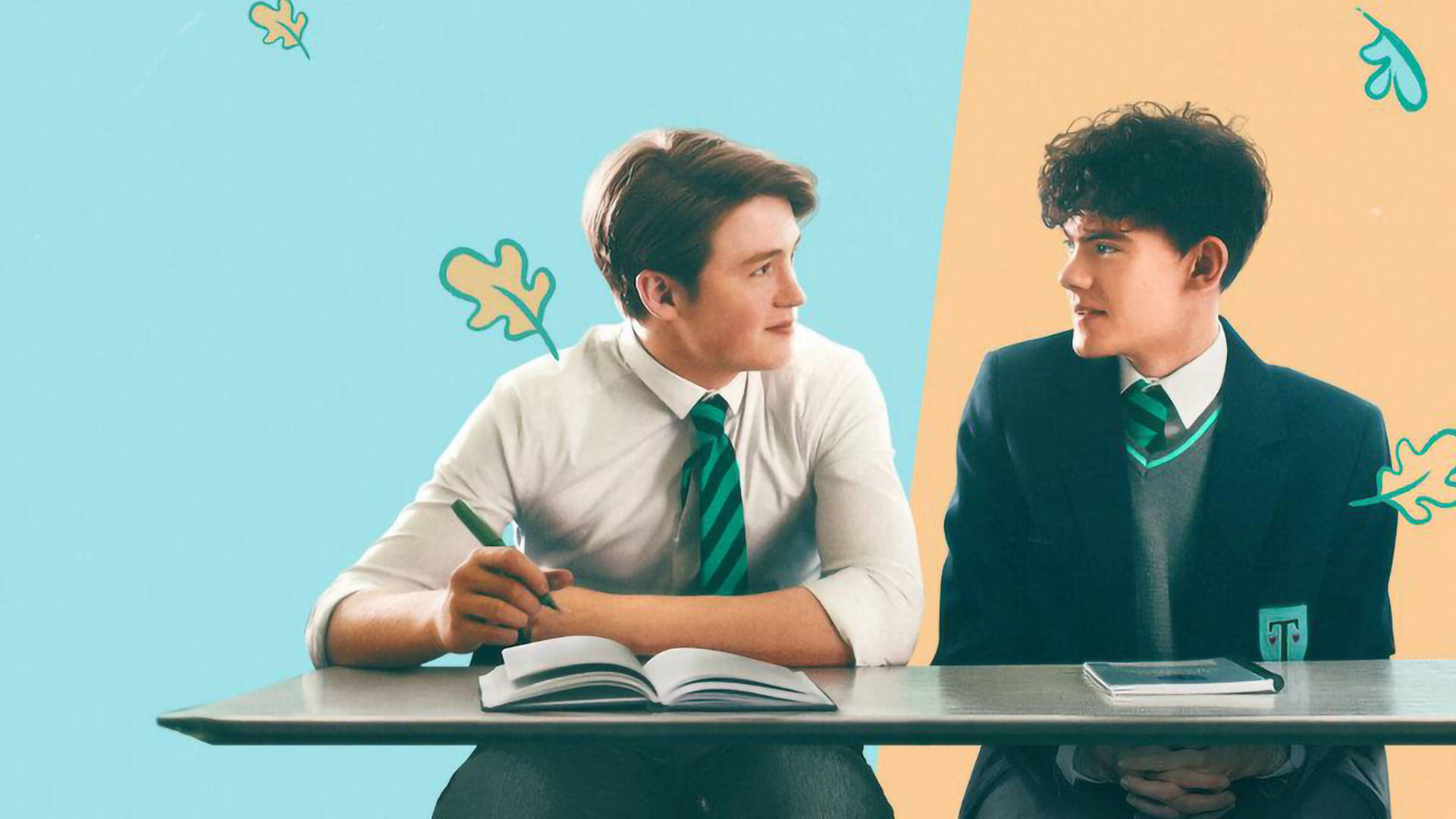 Heartstopper, blue, yellow, Full HD Desktop Wallpaper