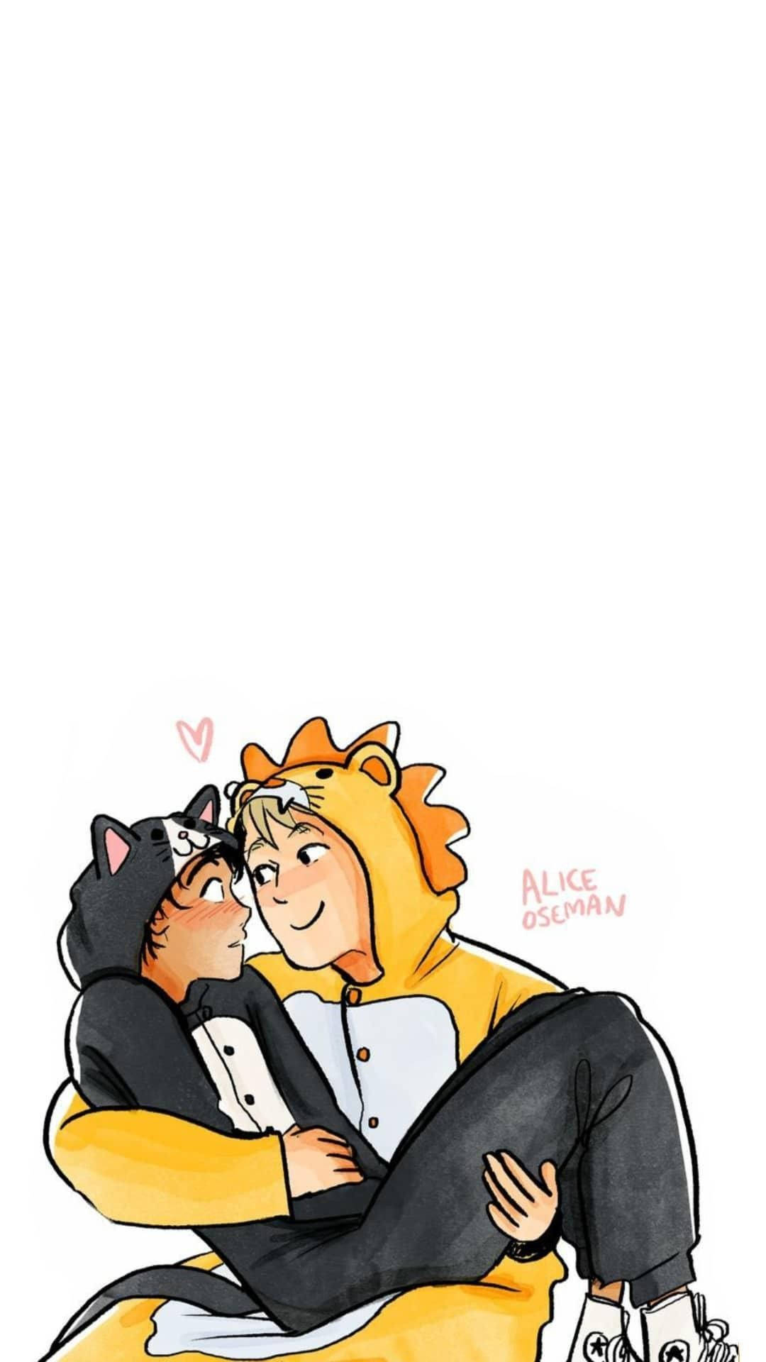 Heartstopper, lion costume, cat costume, Full HD Phone Wallpaper