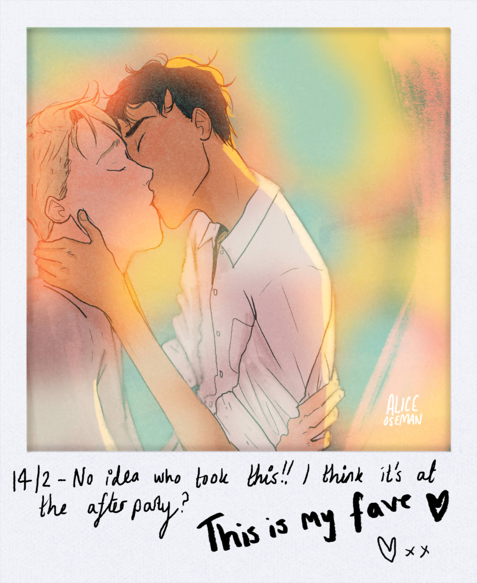 Heartstopper, Polaroid poster, golden light, Full HD Phone Wallpaper