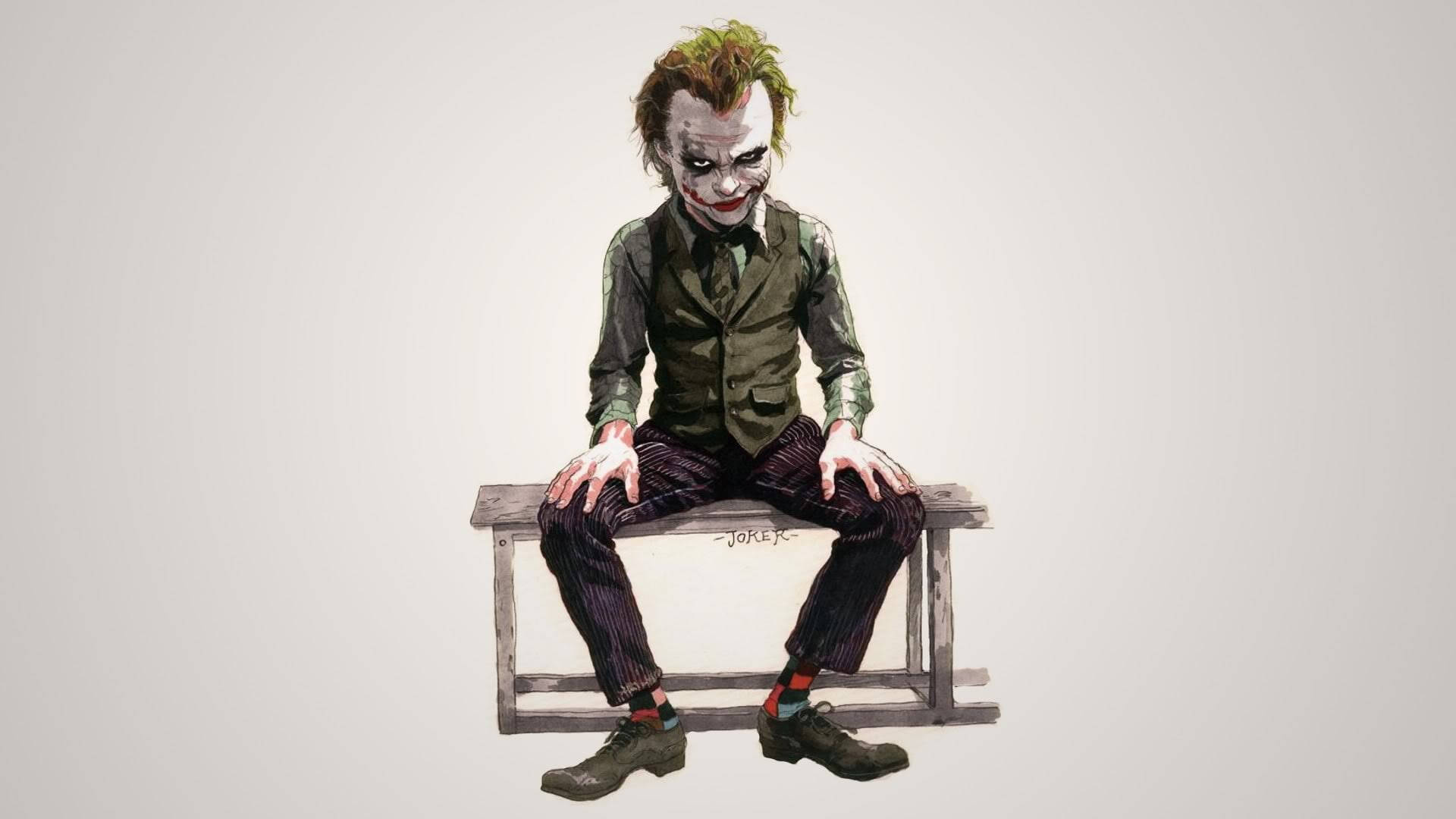 Heath Ledger Joker, green suit, striped pants, Full HD Desktop Wallpaper