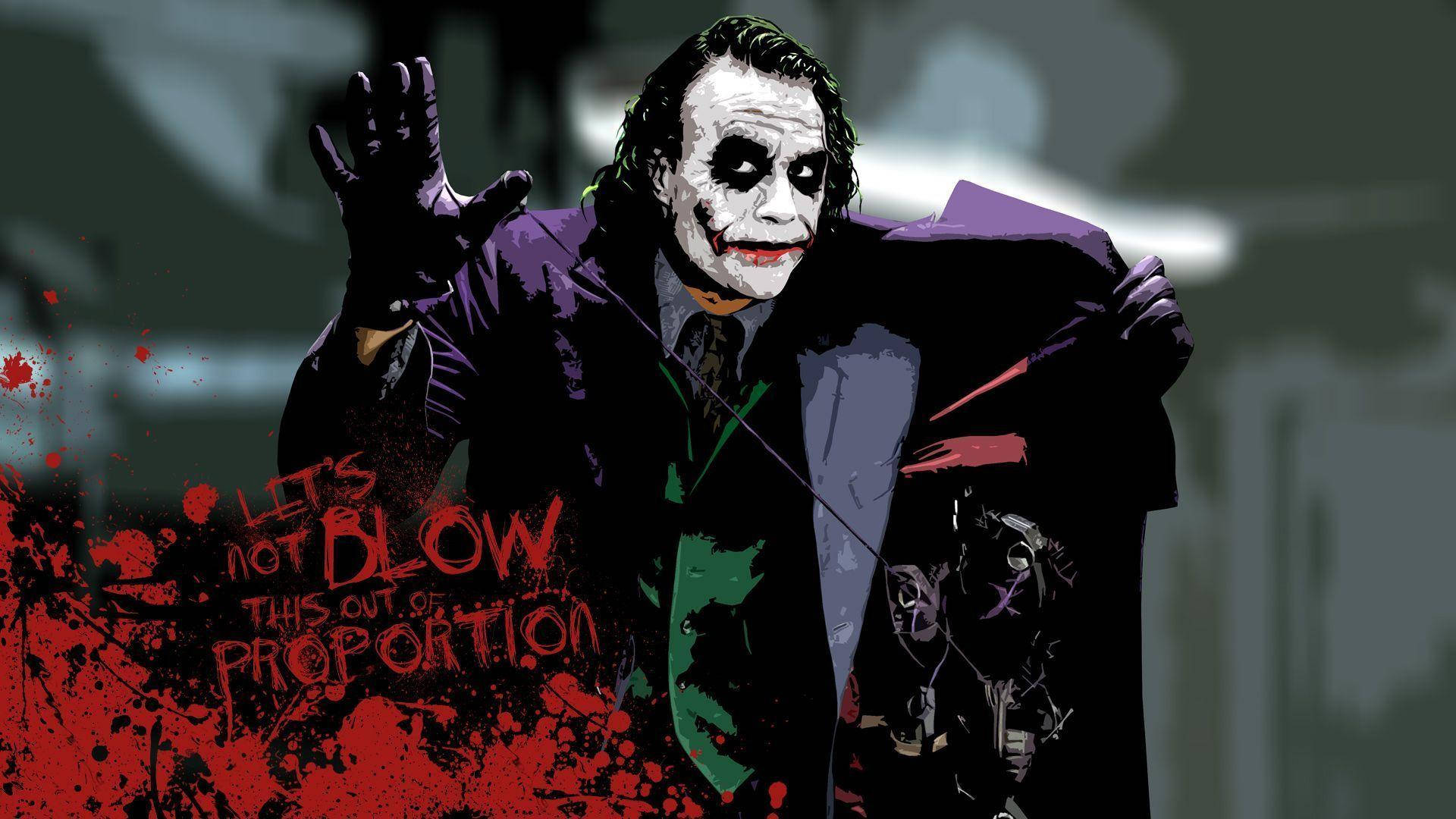 Heath Ledger Joker, purple suit, white face paint, Full HD Desktop Wallpaper