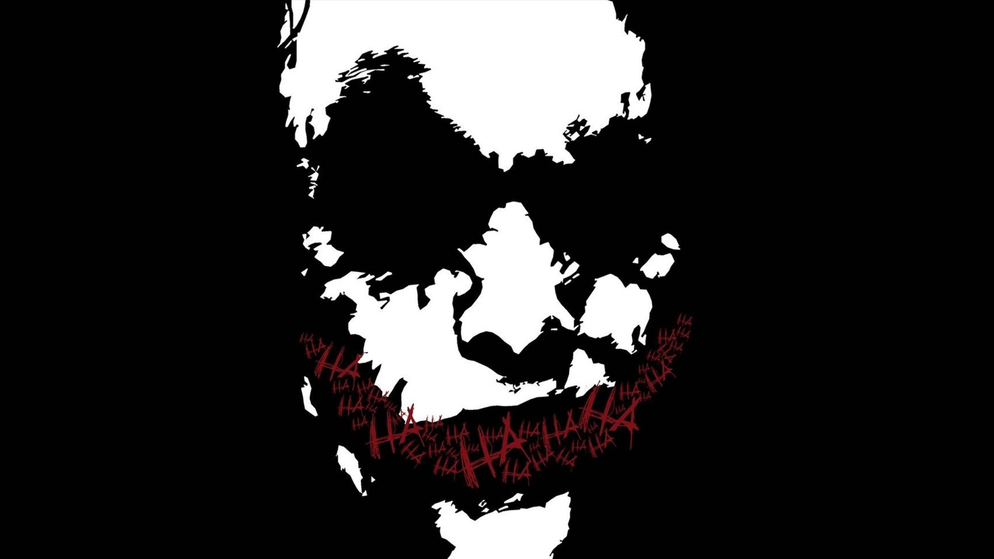 Heath Ledger Joker, silhouette, red grinning mouth, 4K Desktop Wallpaper