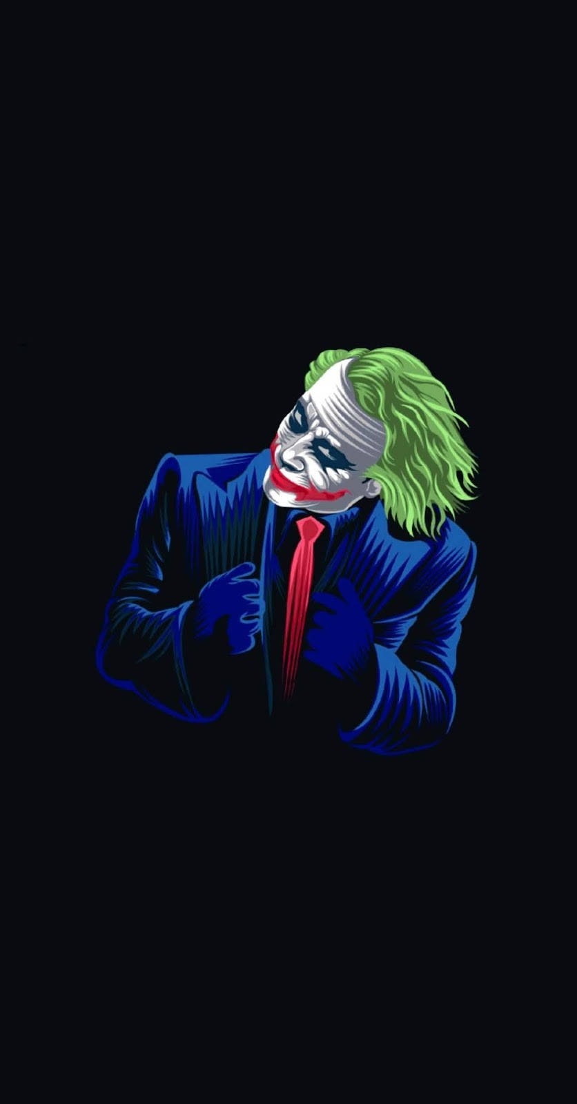 Heath Ledger Joker, blue suit, red tie, HD Phone Wallpaper