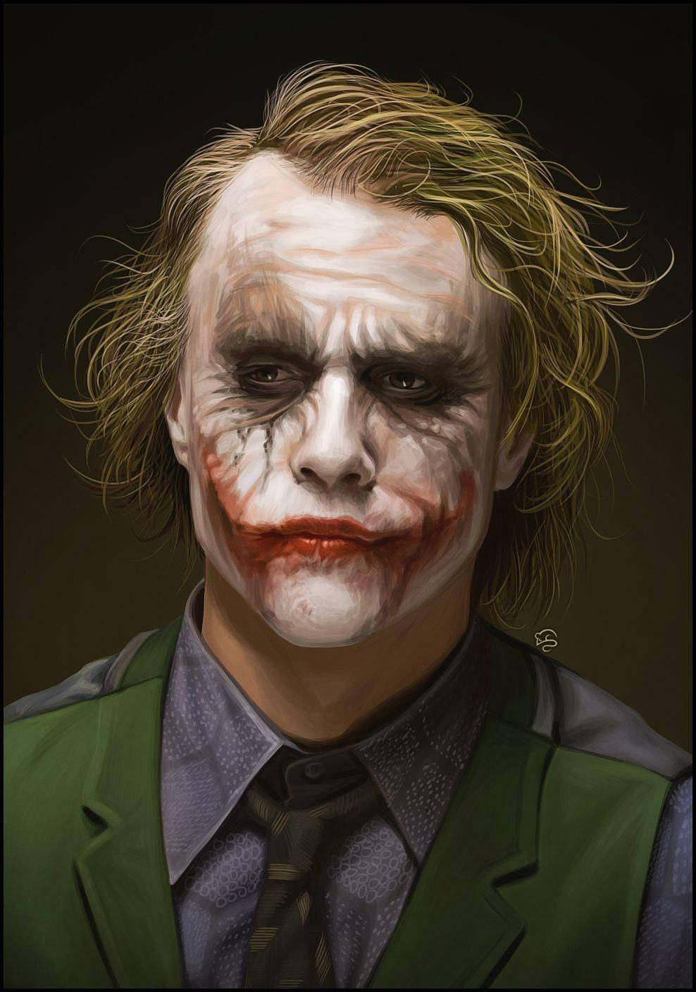 Heath Ledger, Joker, white face paint, HD Phone Wallpaper