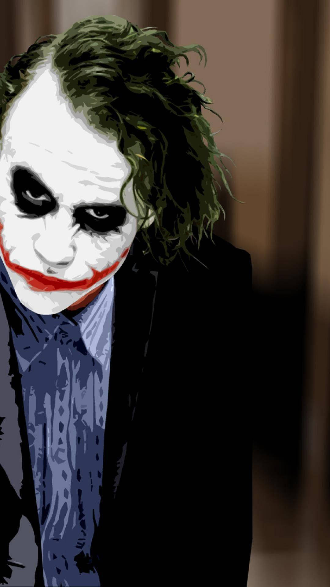 Heath Ledger Joker, white face, red lips, Full HD Phone Wallpaper
