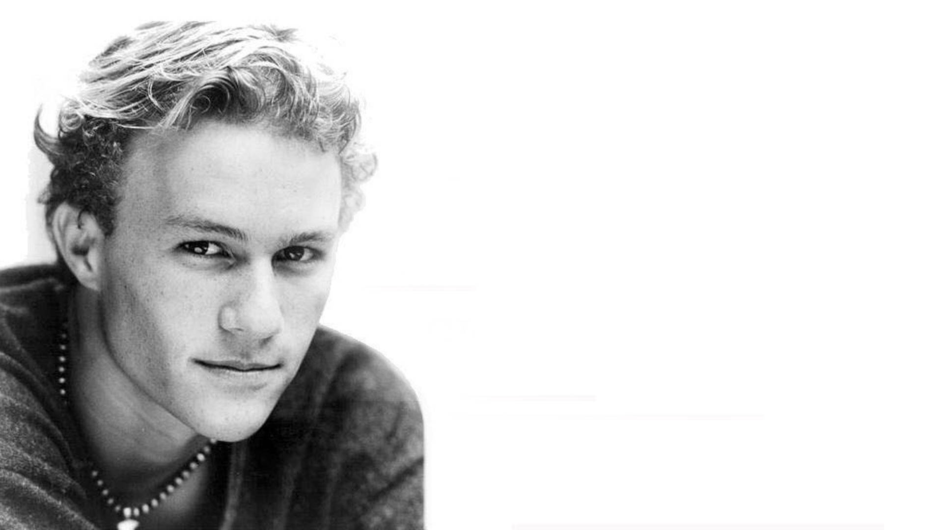 Heath Ledger, black and white portrait, young man, Full HD Desktop Wallpaper