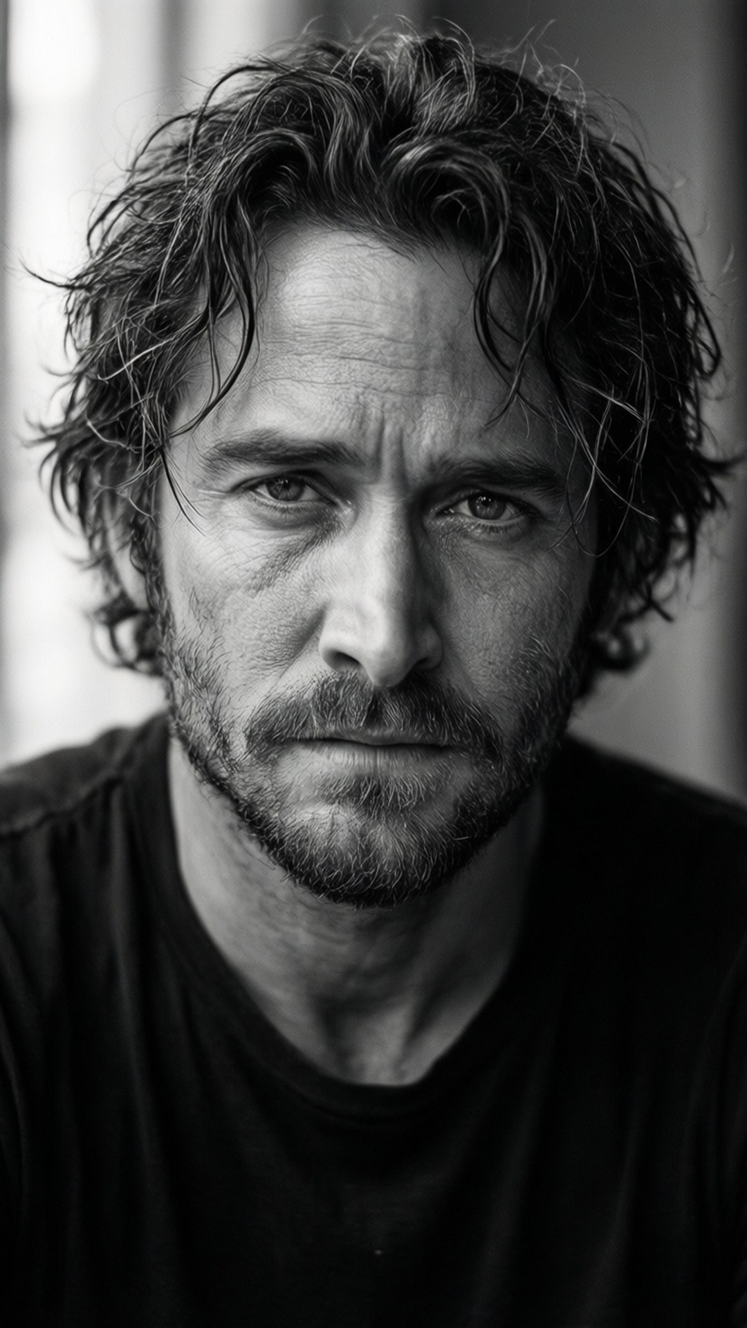 Heath ledger, tousled hair, beard, Full HD Phone Wallpaper