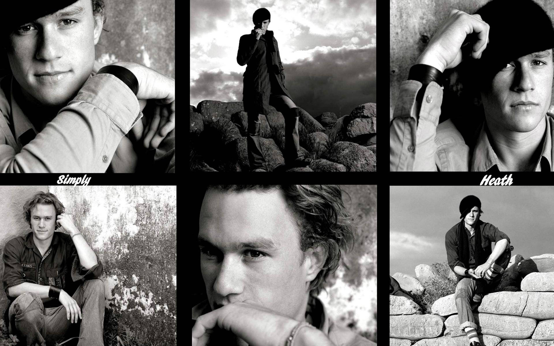 Heath Ledger, black and white, portraits, Full HD Desktop Wallpaper