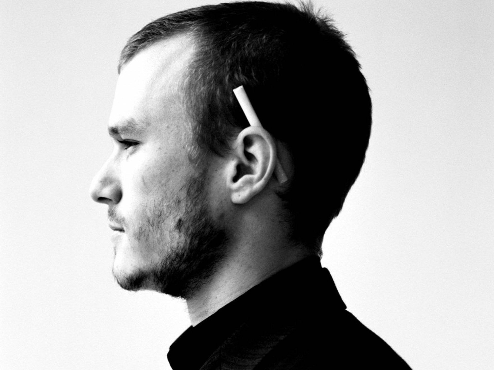 Heath Ledger, cigarette, profile portrait, Full HD Desktop Wallpaper