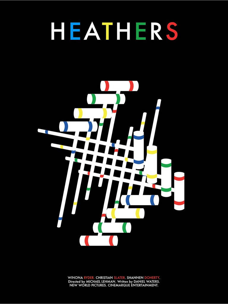Heathers, polo mallets, stark black background, SD Phone Wallpaper