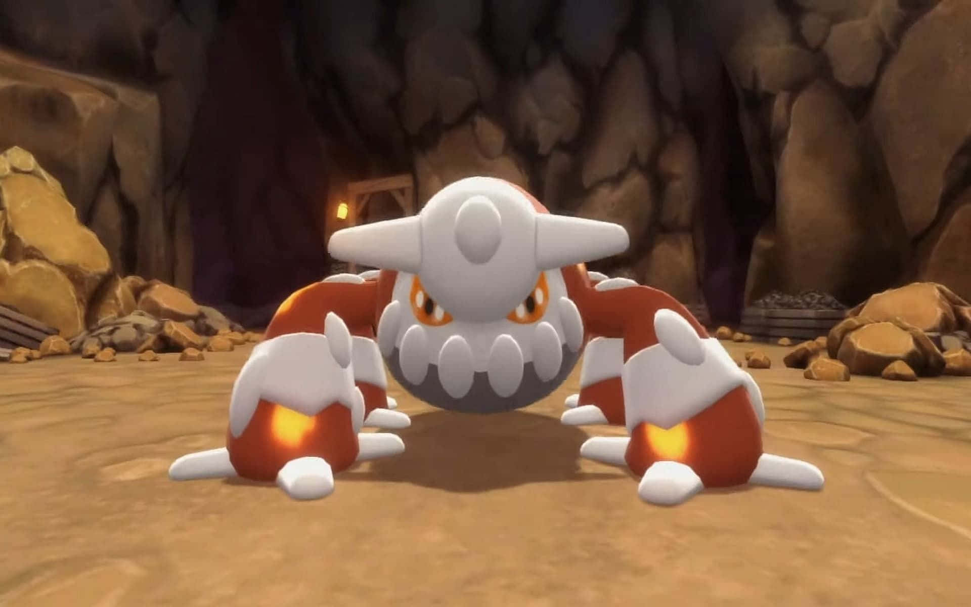 Heatran, fiery orange, white, Full HD Desktop Wallpaper