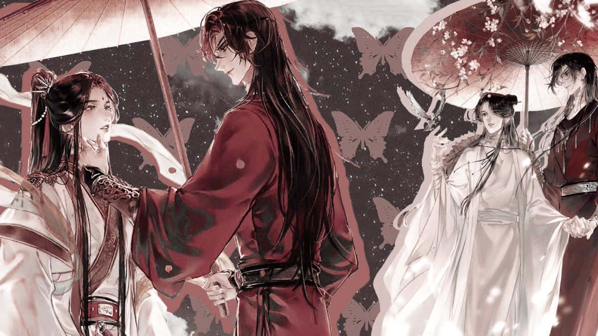 Heaven Officials Blessing, parasols, butterflies, SD Desktop Wallpaper