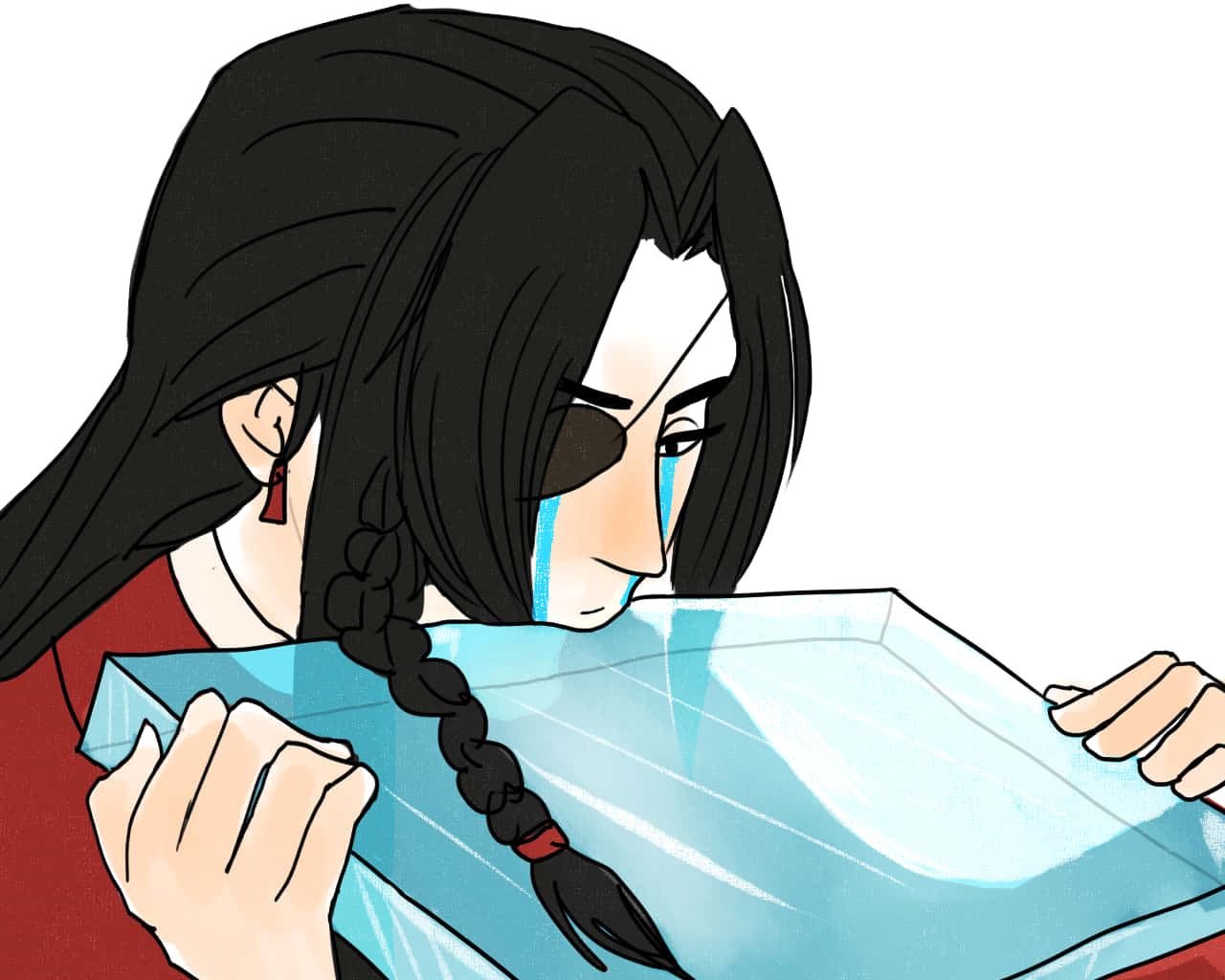 Heaven Officials Blessing, black braided hair, blue pillow, HD Desktop Wallpaper