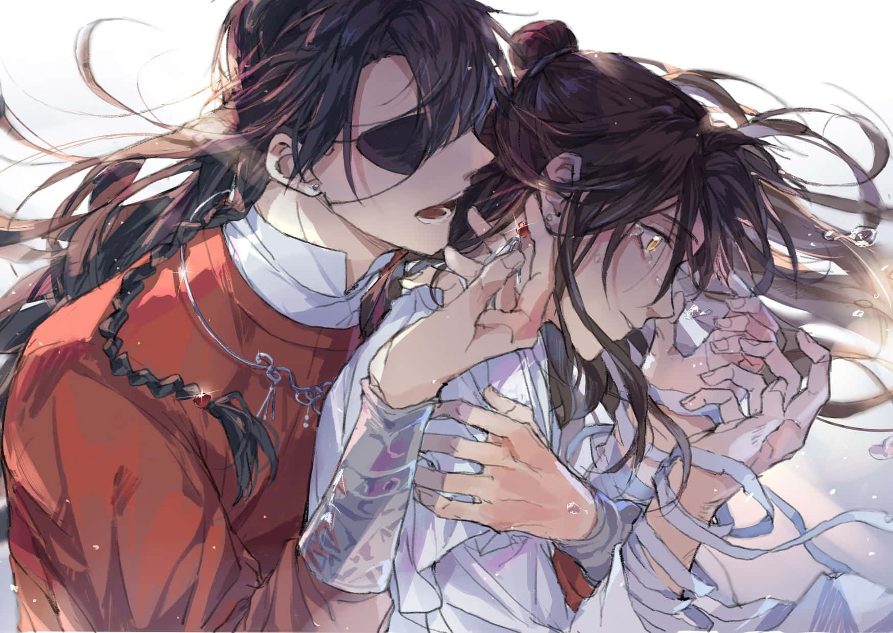 Heaven Officials Blessing, anime characters, flowing hair, HD Desktop Wallpaper