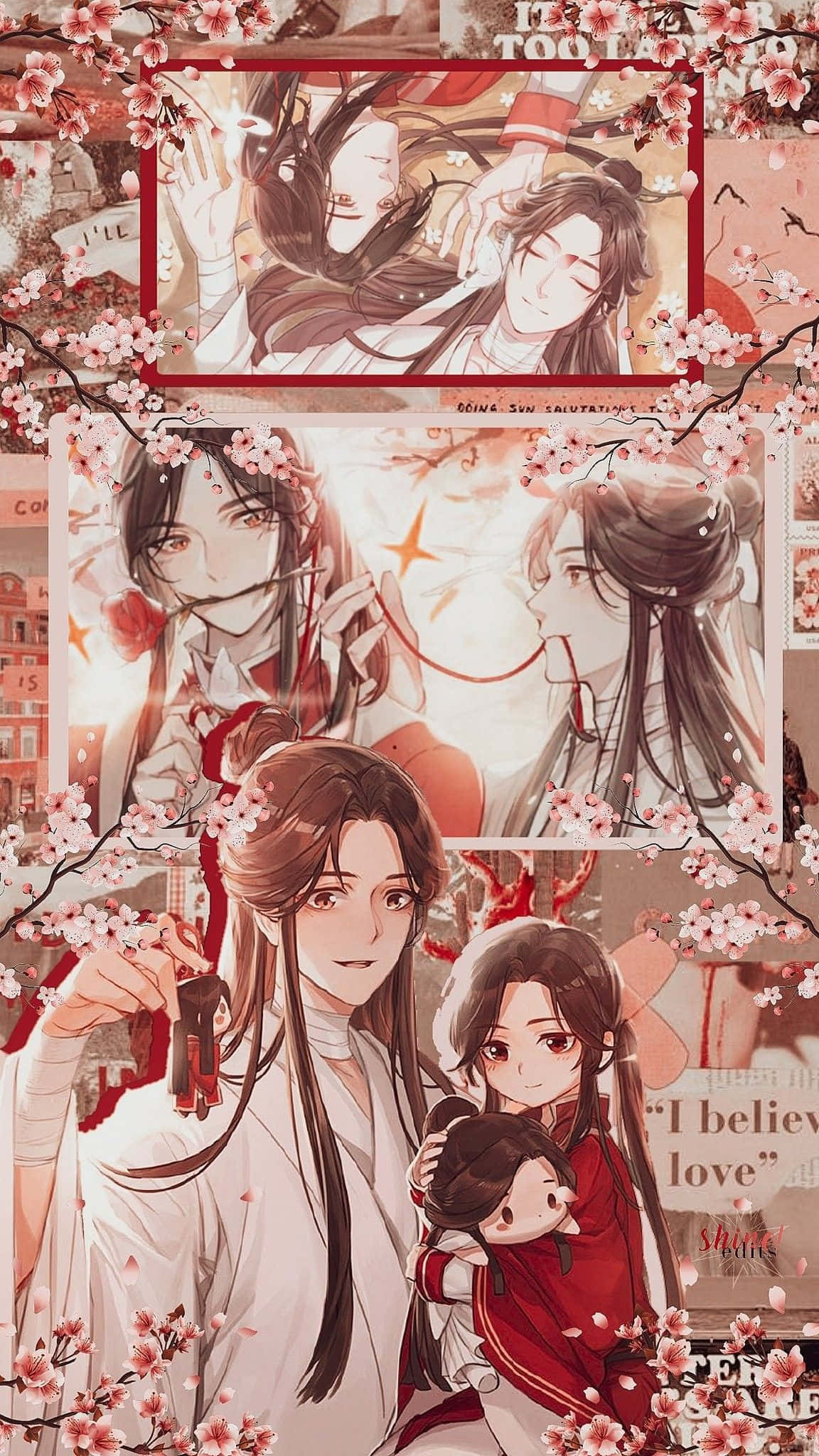 Heaven Officials Blessing, cherry blossoms, traditional robes, Full HD Phone Wallpaper