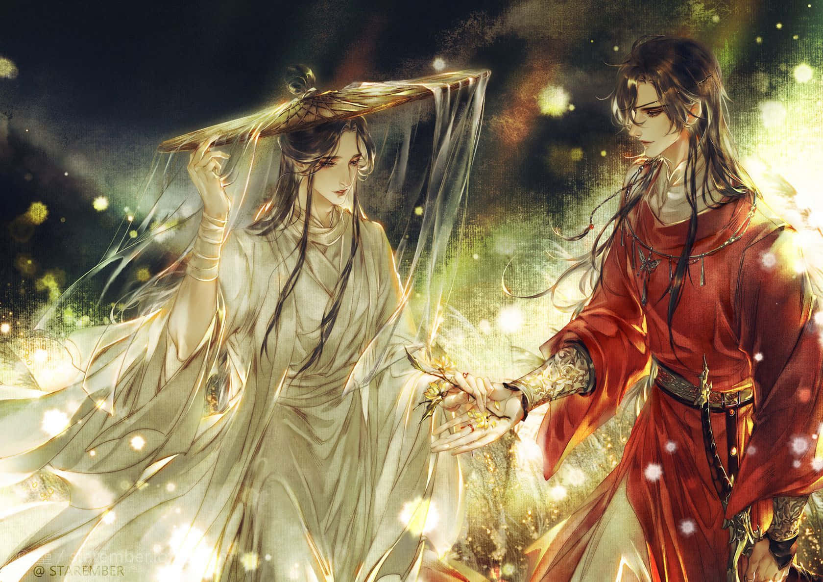 Heaven Officials Blessing, ethereal figures, flowing robes, HD Desktop Wallpaper